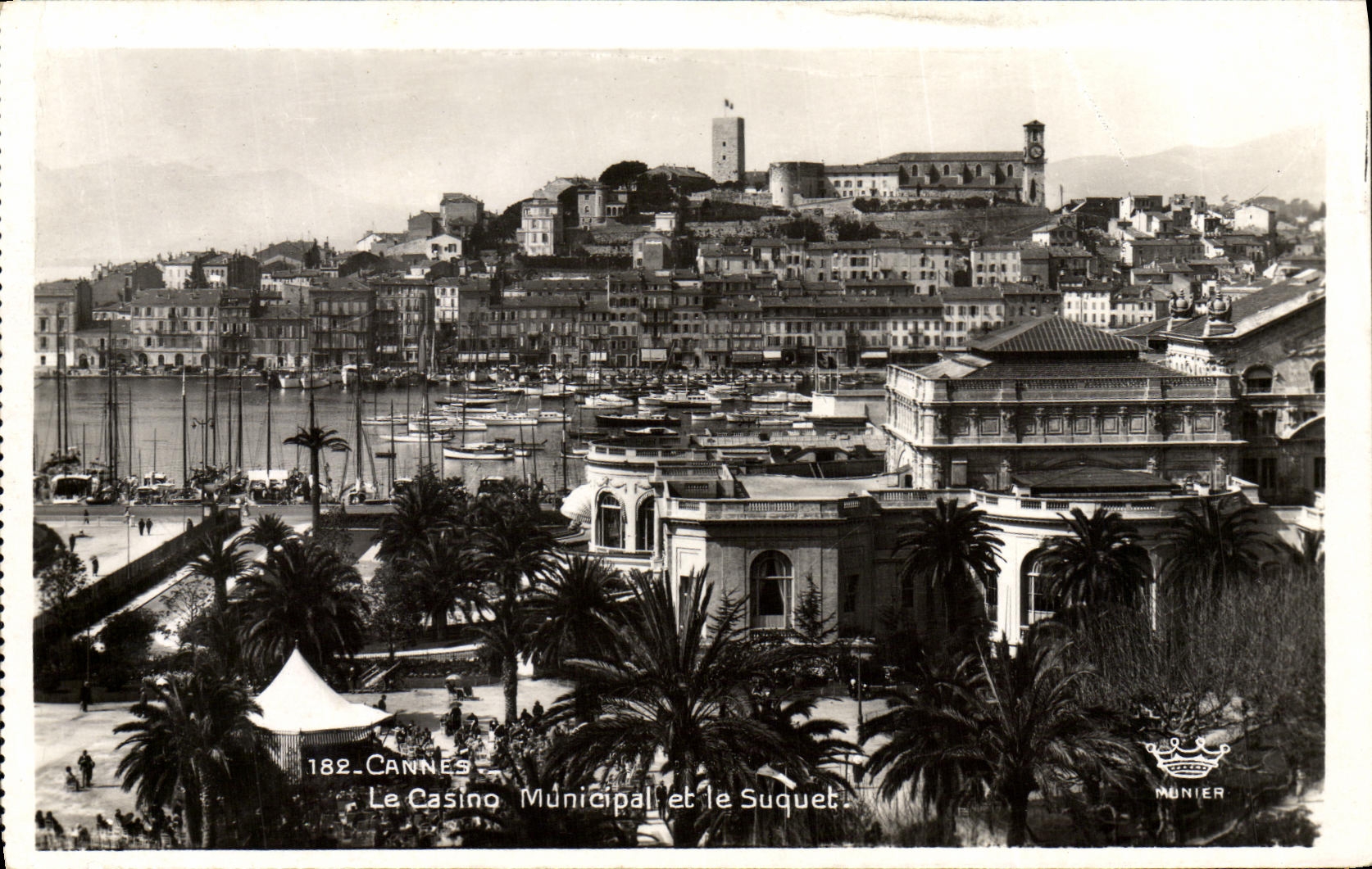 VINTAGE POSTCARD Cannes the Municipal Casino and Suquet