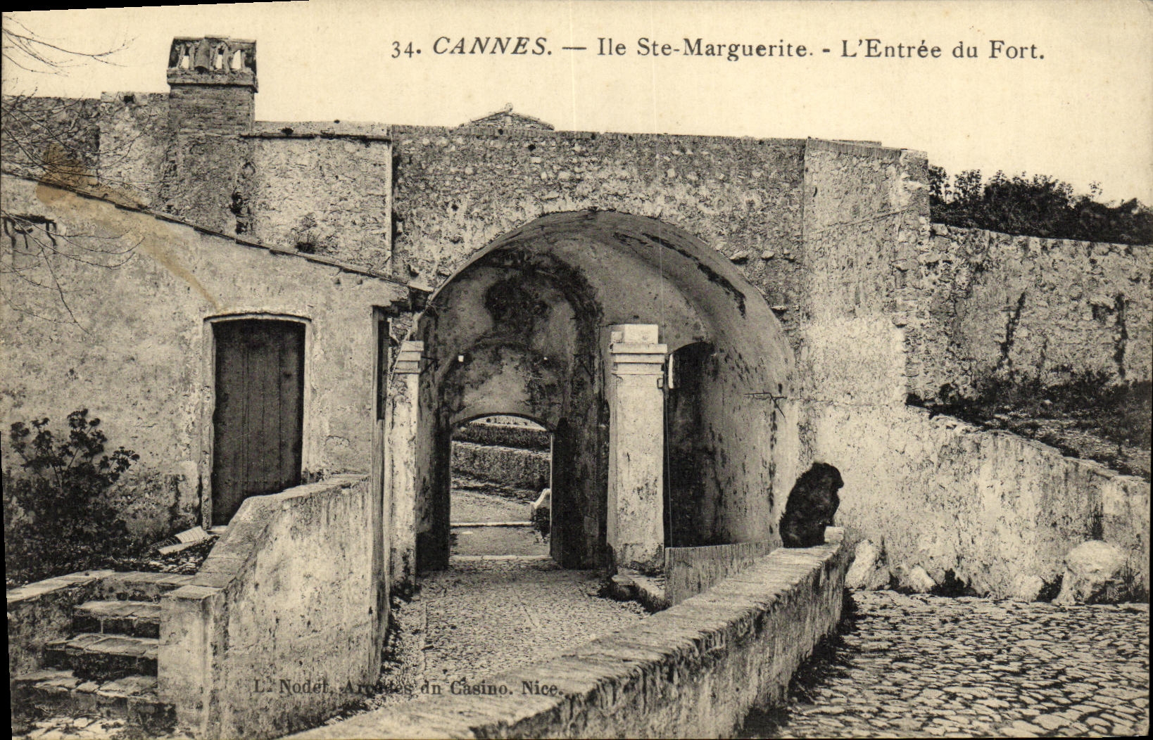 VINTAGE POSTCARD Cannes Island co  Marguerite L Entered of the Fort