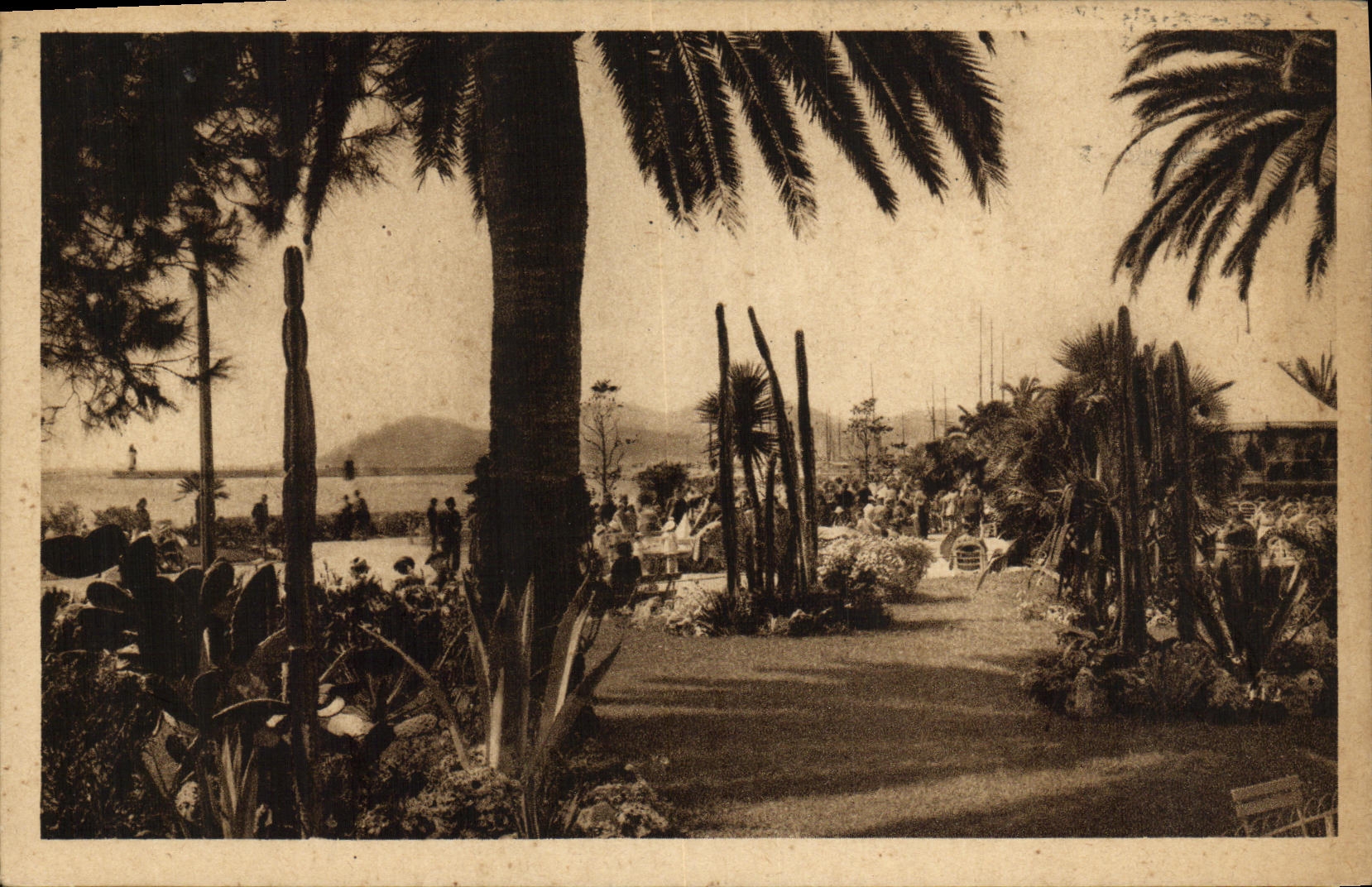 VINTAGE POSTCARD Cannes the Gardens sweats the Small cross
