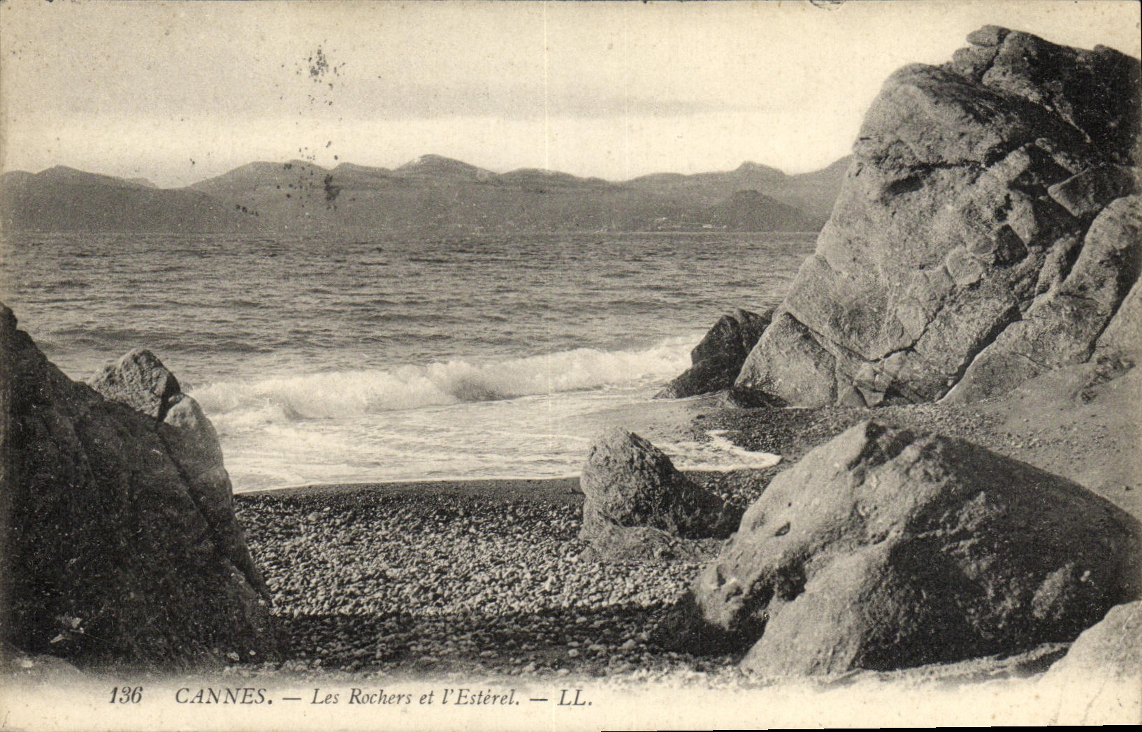 VINTAGE POSTCARD Cannes Rocks and L Esterel