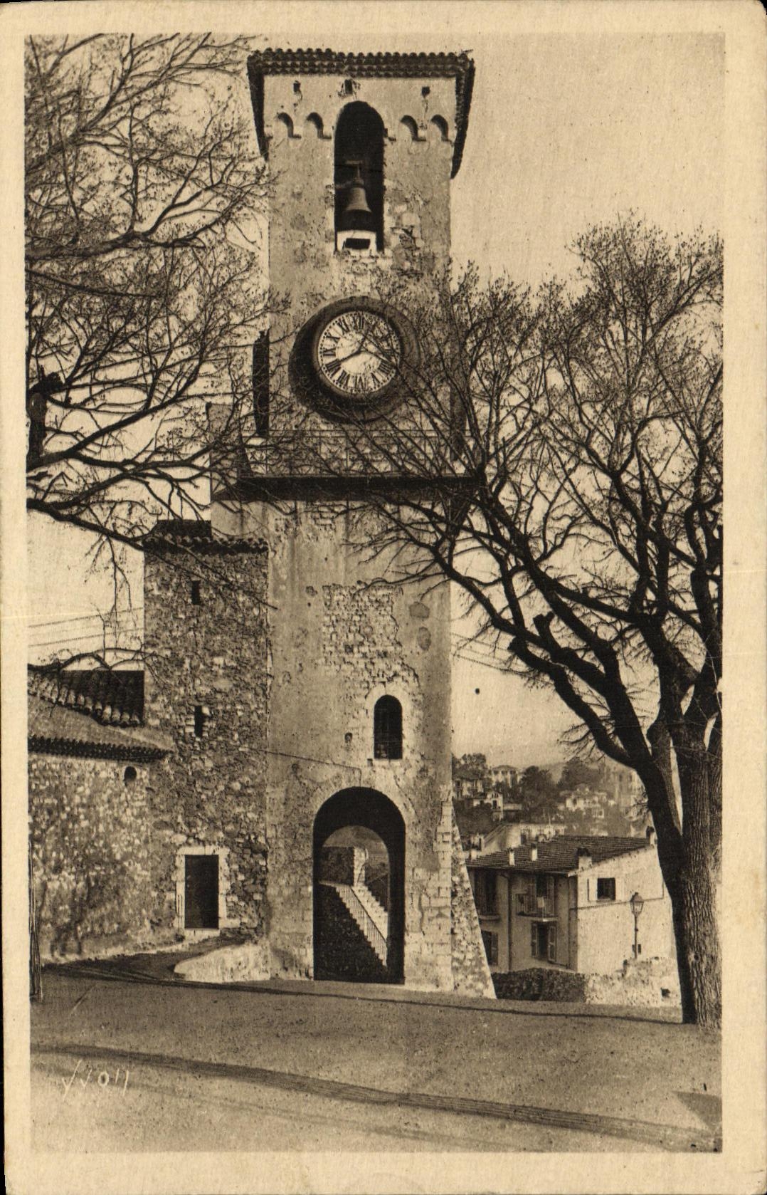 VINTAGE POSTCARD Cannes the Bell tower of the Mount Knight