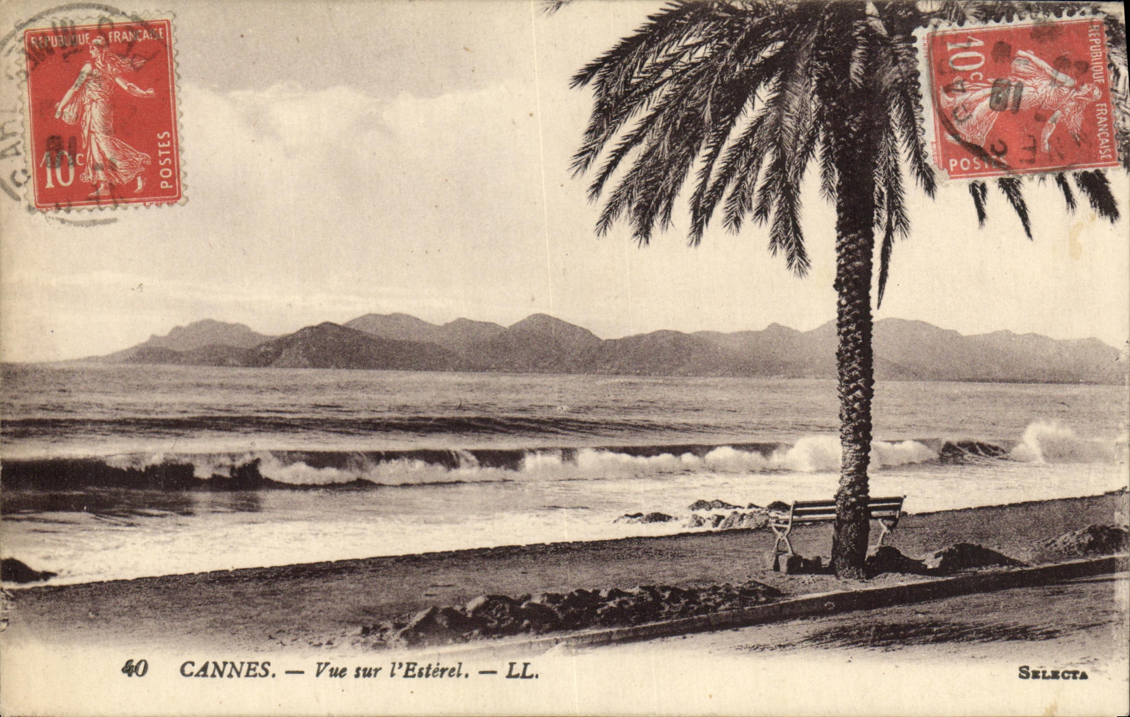 VINTAGE POSTCARD Cannes Seen on L Esterel