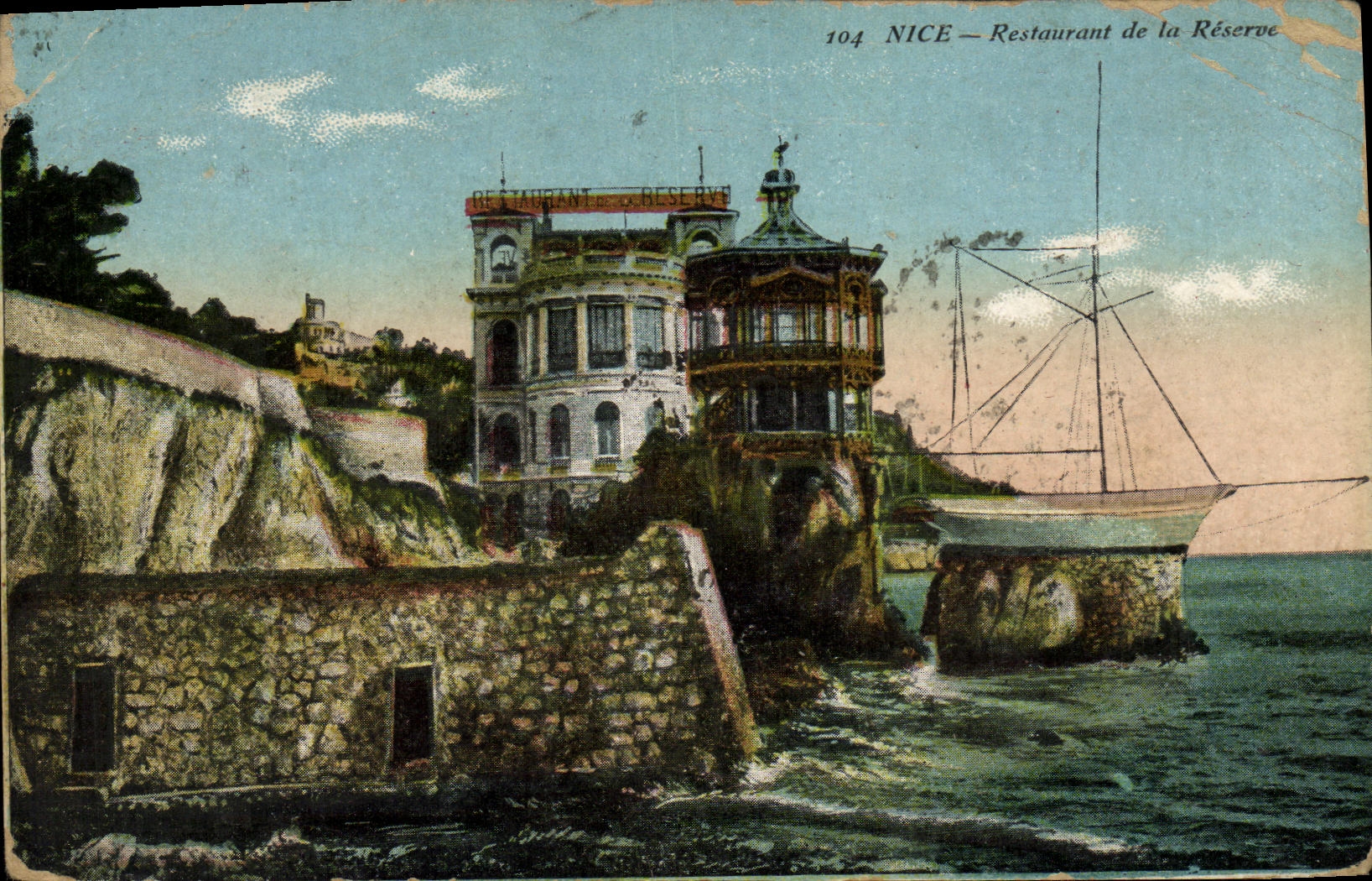 CPA Nice Restaurant de la Reserve Bateau