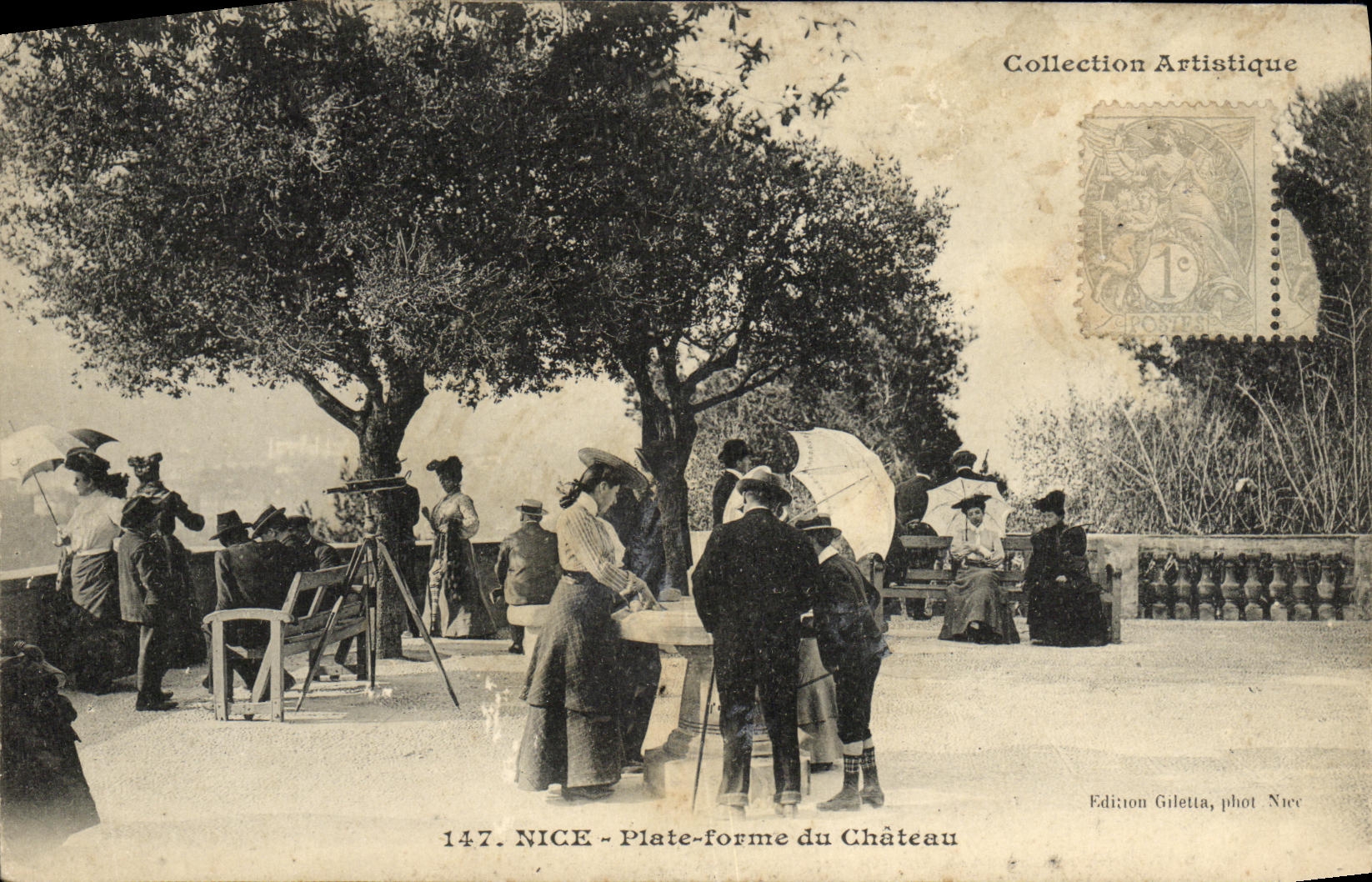 VINTAGE POSTCARD Nice Platform of the Castle