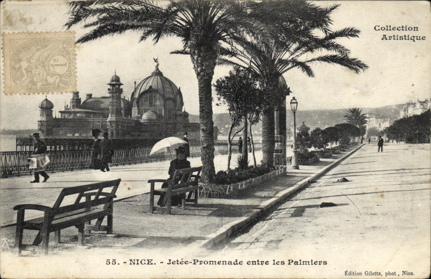 VINTAGE POSTCARD Nice Jetee Walk enters Palmlers