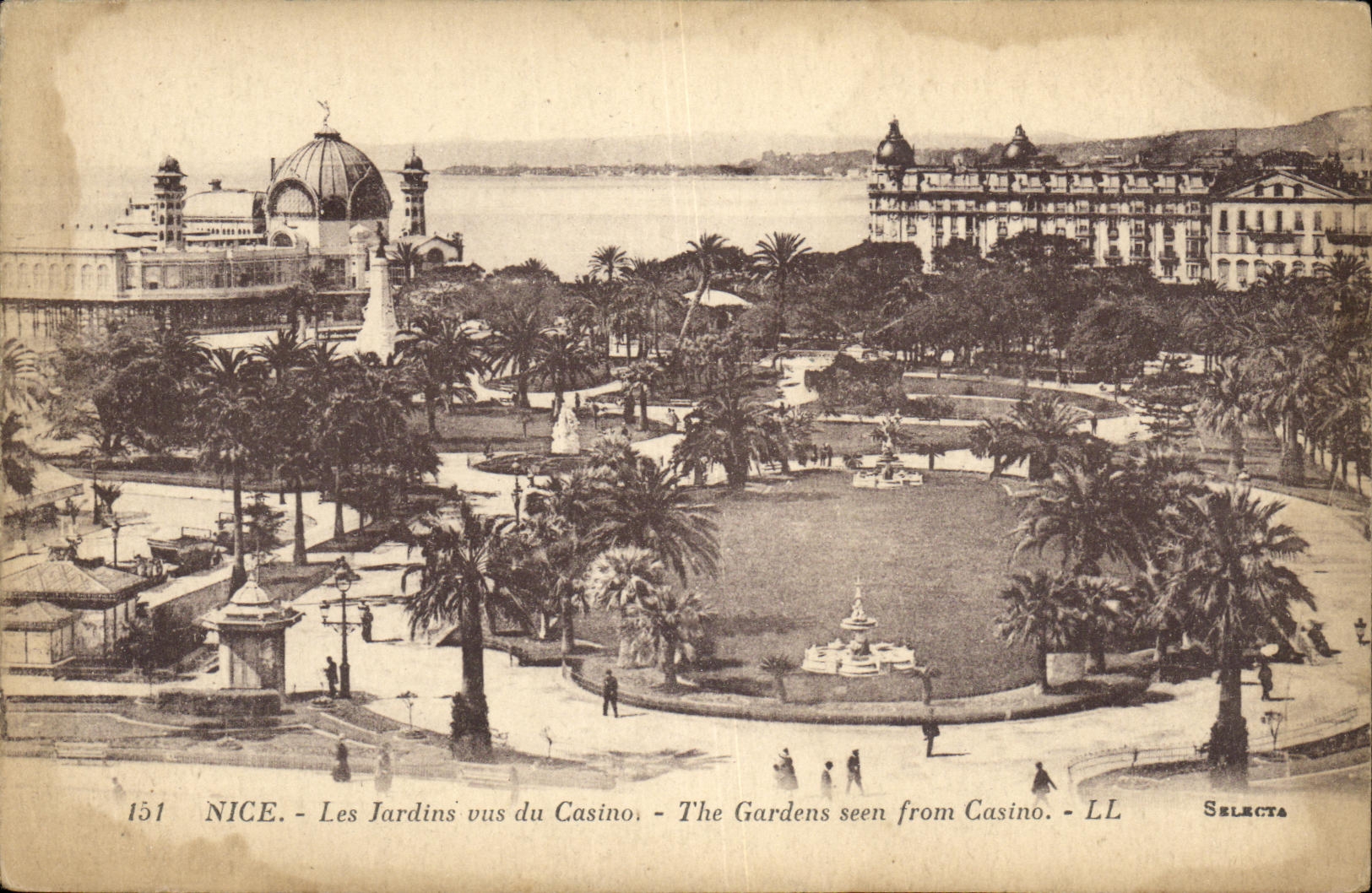 CPA Nice Les Jardins Vue du Casino