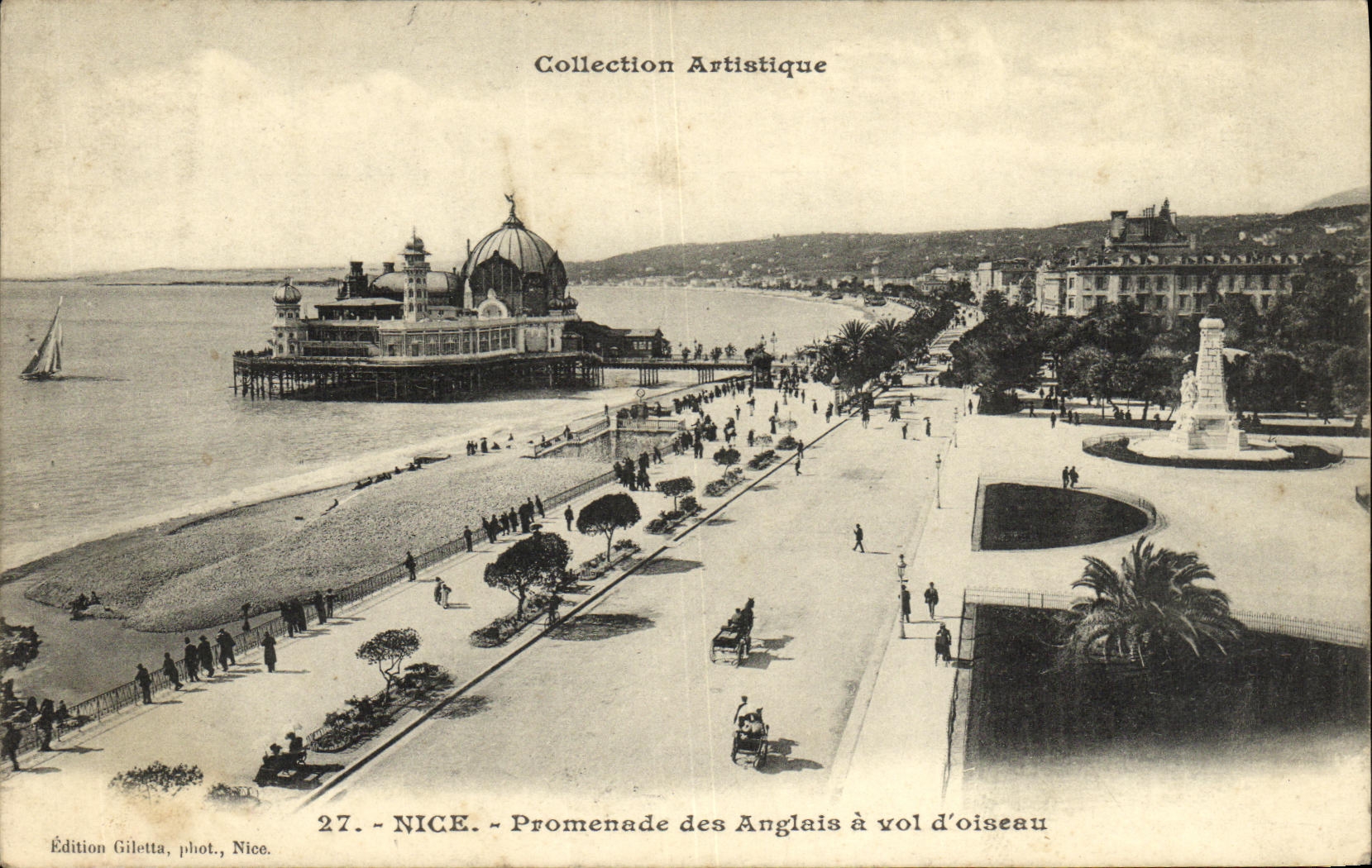 La  promenade  de la POSTAL de la VENDIMIA Niza del ingles tiene vol  D Oiseau