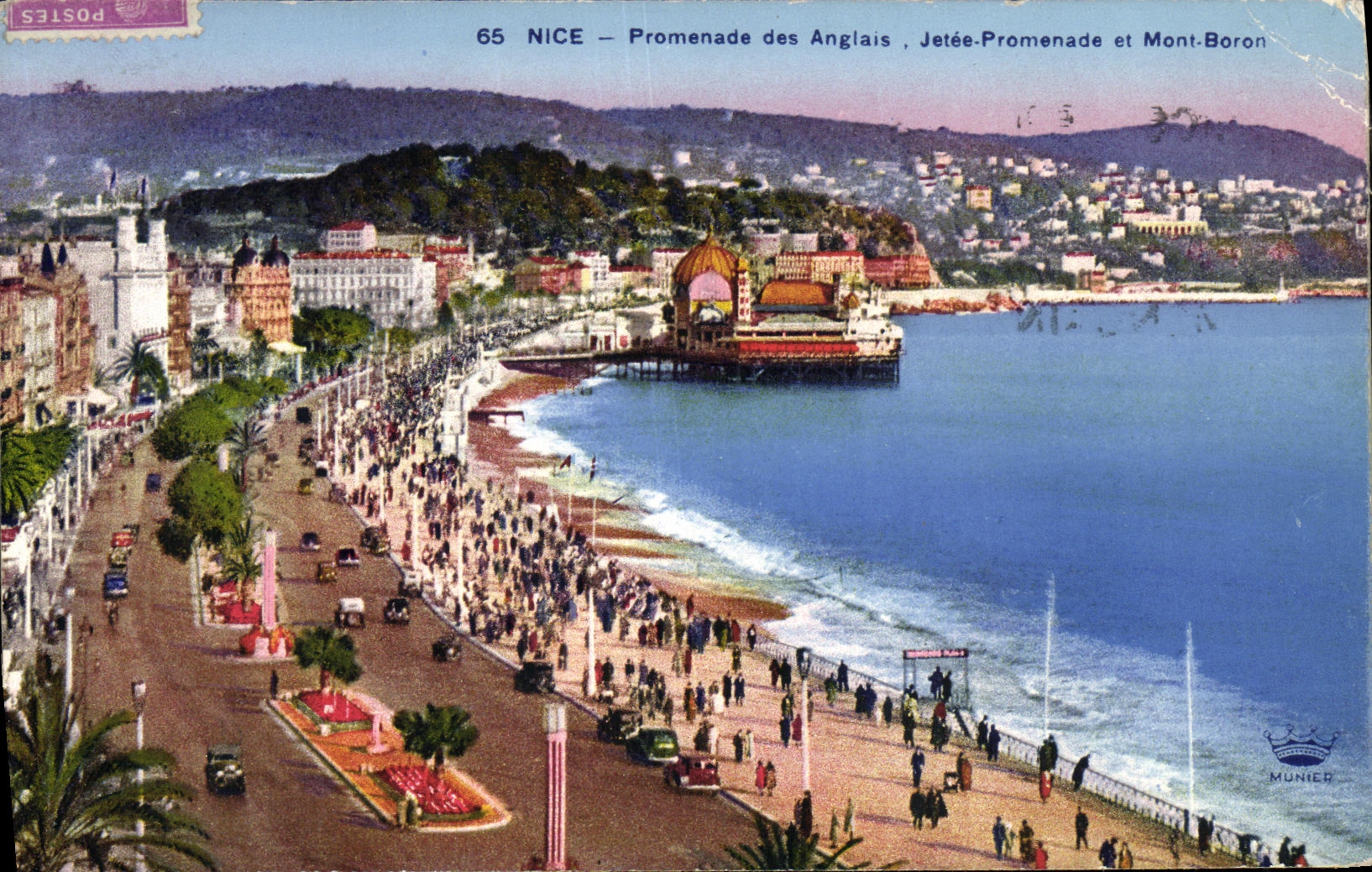 VINTAGE POSTCARD Nice Walk of the English Thrown Walk and Boron Mount