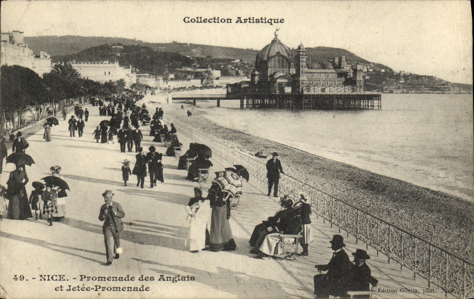 VINTAGE POSTCARD Nice Walk of the English and Jetec Walk