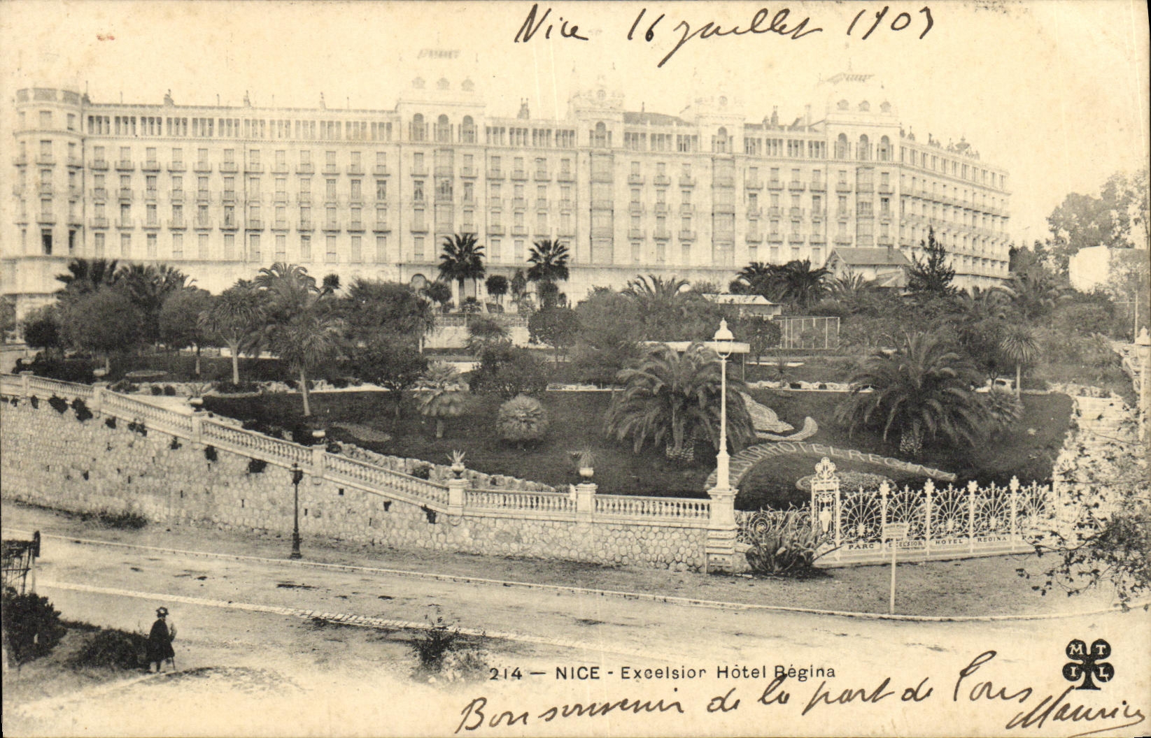 VINTAGE POSTCARD Nice Excelsior Begina Hotel