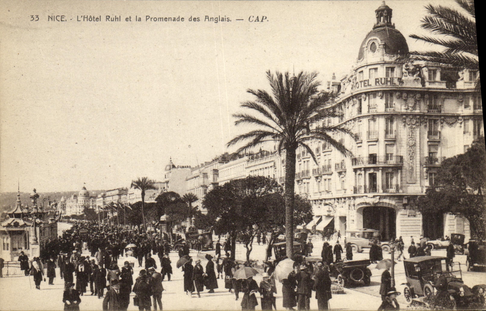 VINTAGE POSTCARD Nice L Hotel ruhl and the Walk of the English