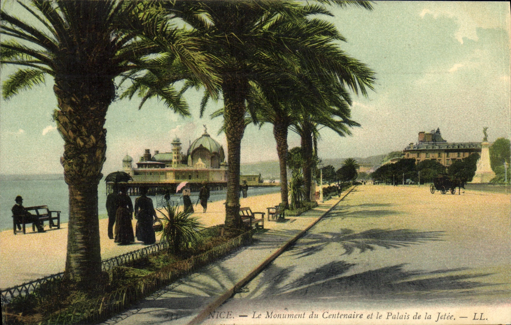 VINTAGE POSTCARD Nice the Monument of the Centenary and the Palate of the Pier