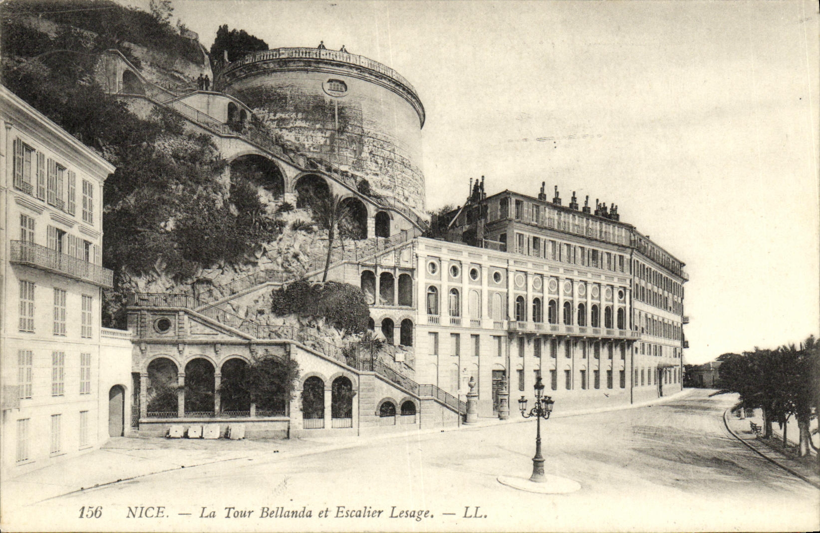 VINTAGE POSTCARD Nice the Tower Bellanda and Escalier Lesage