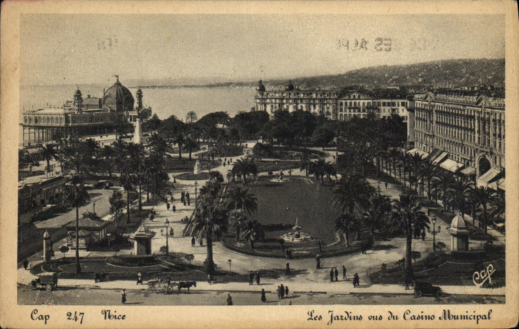 CPA Nice Les jardins vus du casino municipal
