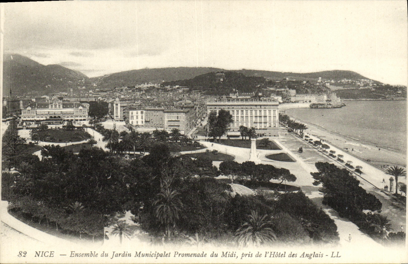 POSTAL de la VENDIMIA Niza junto de la caminata de Municipalet del jardin del L del sur hotel del ingles