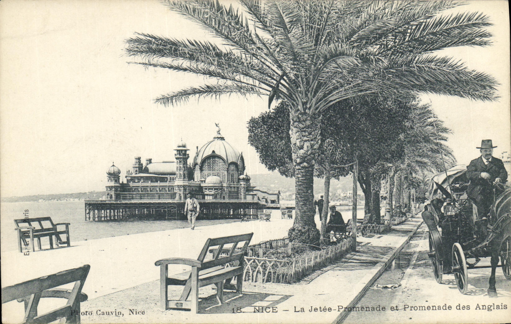 VINTAGE POSTCARD Nice the Promanade Pier and Promenade Of the English