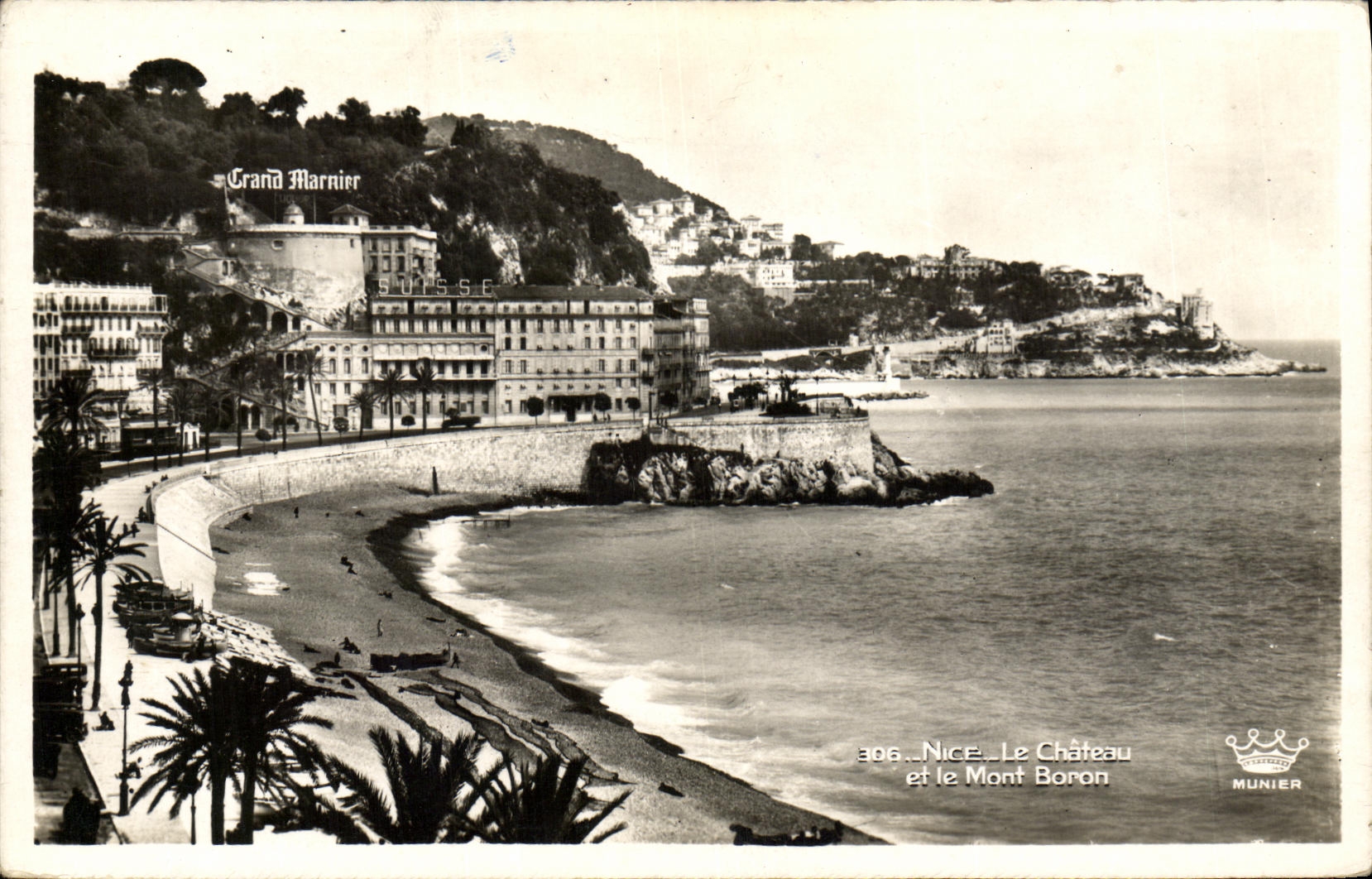 VINTAGE POSTCARD Nice the castle and the Boron Mount