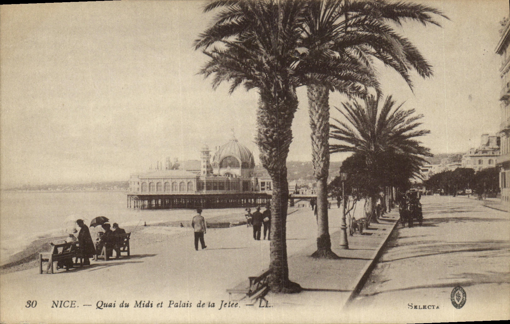 VINTAGE POSTCARD Nice Quay of the South and Palate of the pier