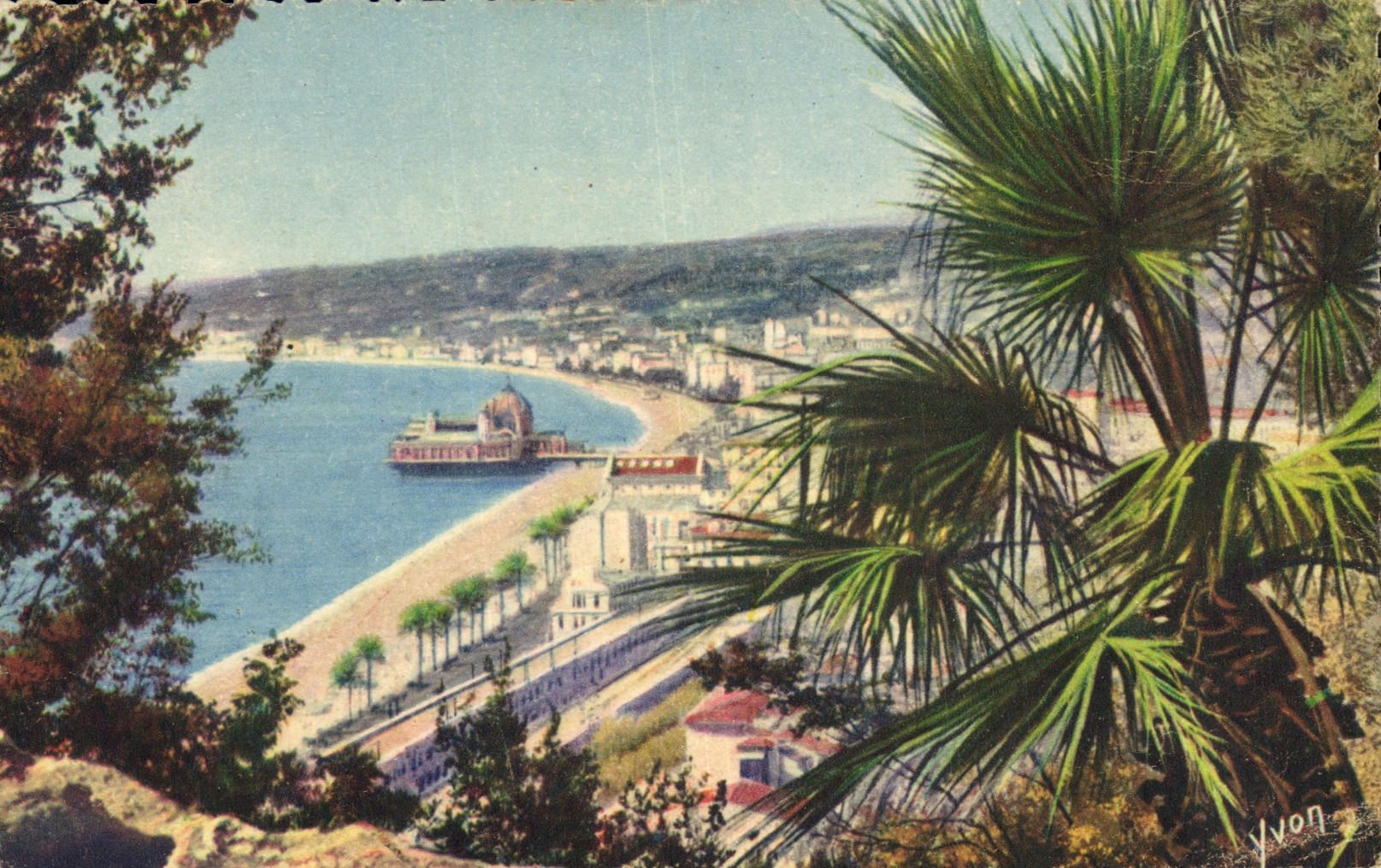 Opinion de la POSTAL de la VENDIMIA Niza tomada de la cascada del castillo