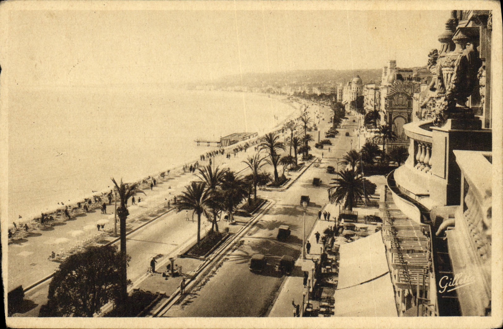 POSTAL Niza D vista de la VENDIMIA junto de la caminata del ingles