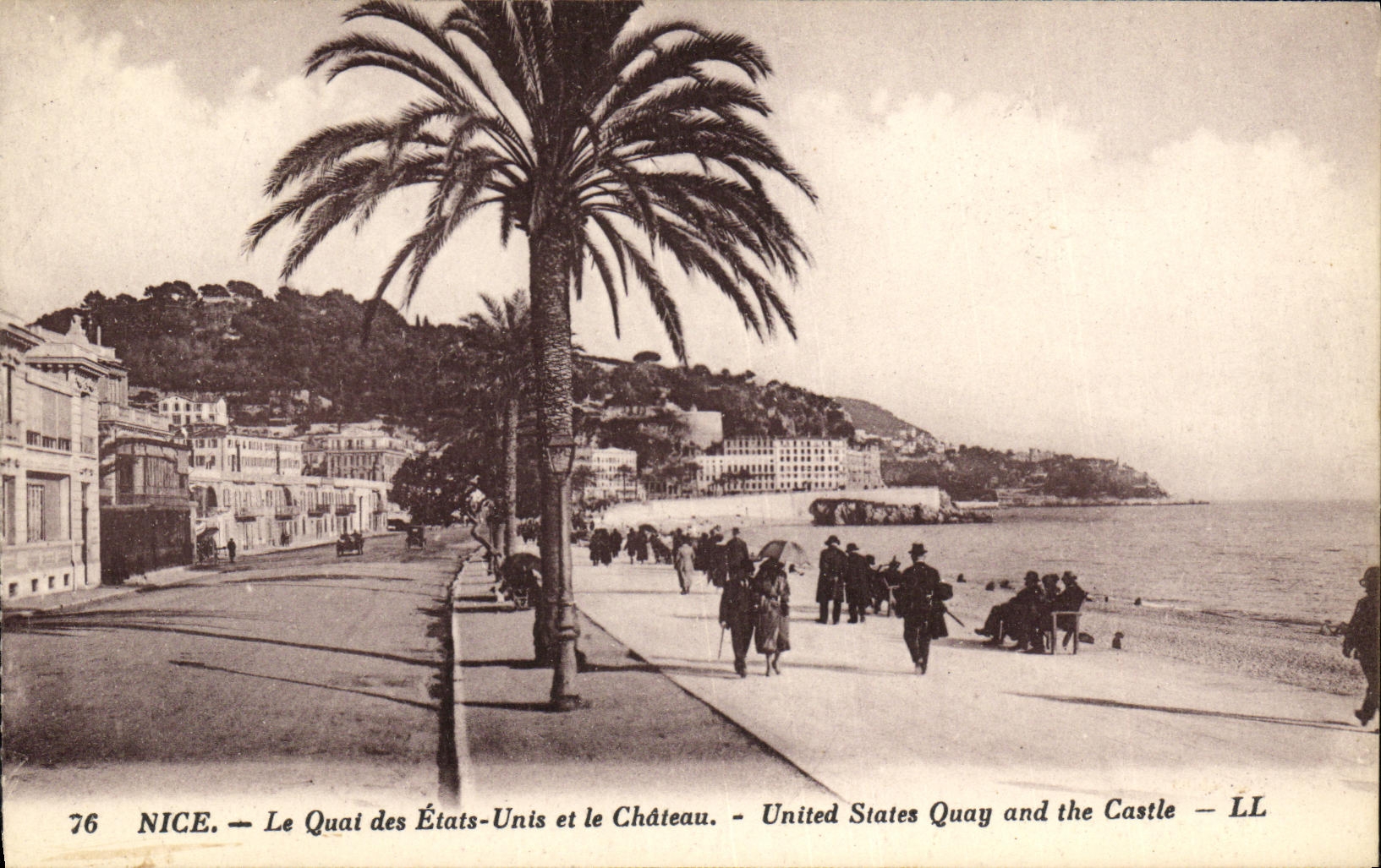 VINTAGE POSTCARD Nice the Quay of the States and the Castle