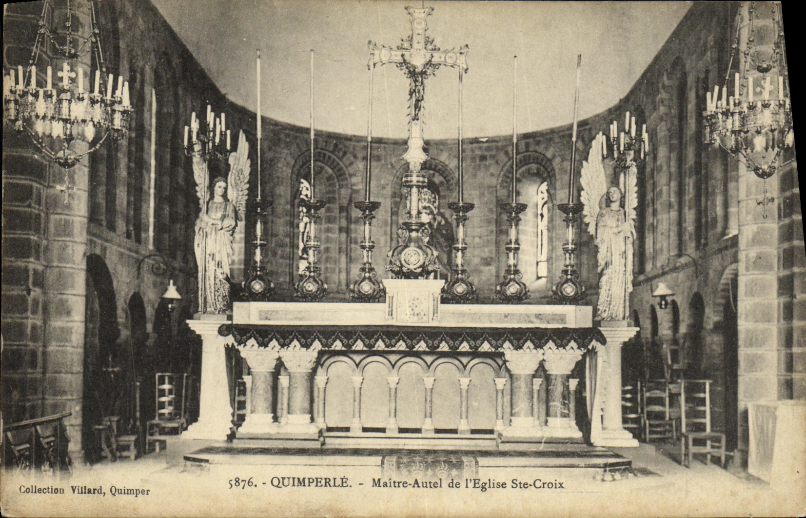 VINTAGE POSTCARD Main Quimperle Furnace bridge of L Church co  Cross