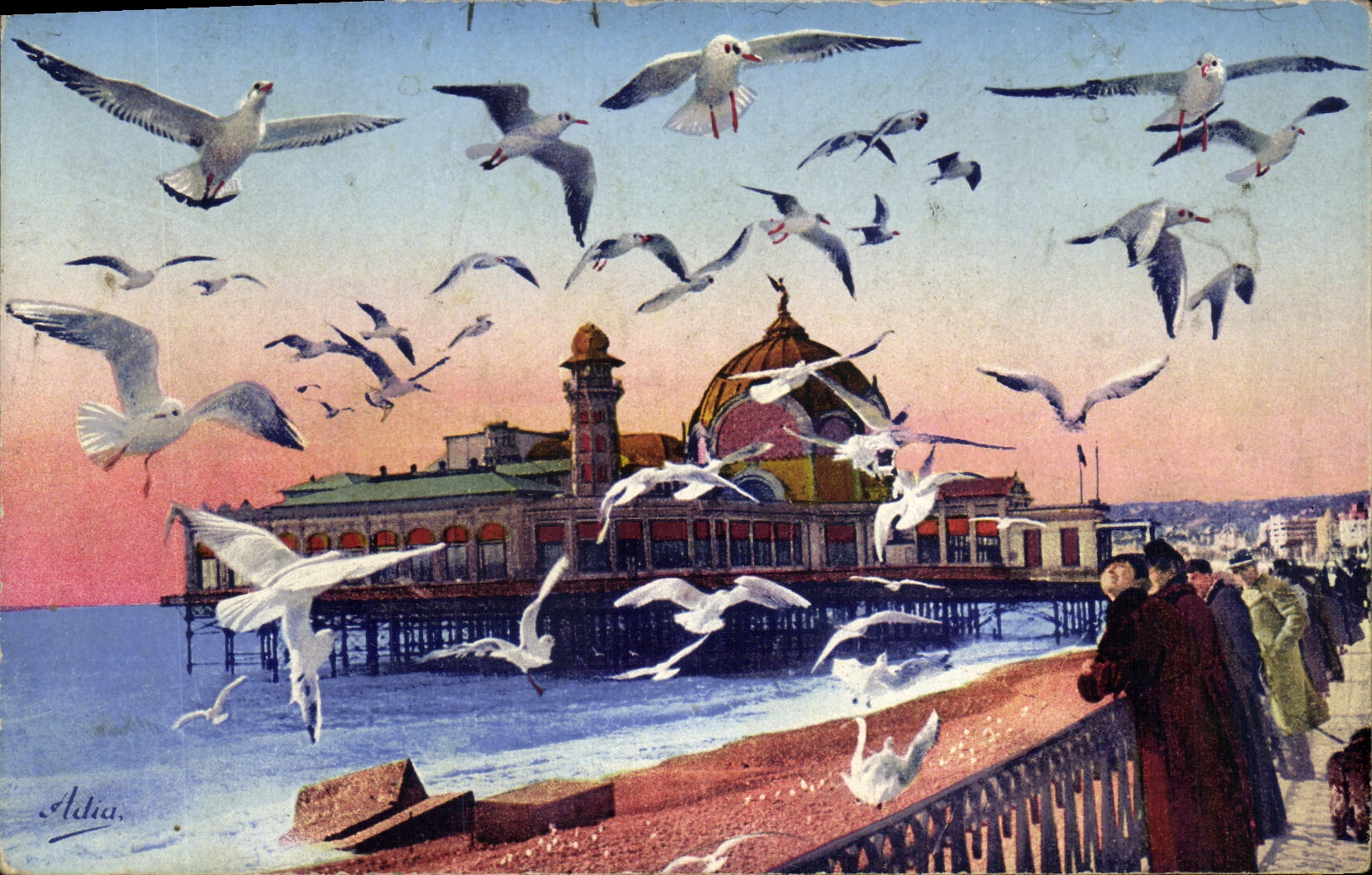 VINTAGE POSTCARD Nice the Palate of the Jetes Mouetres