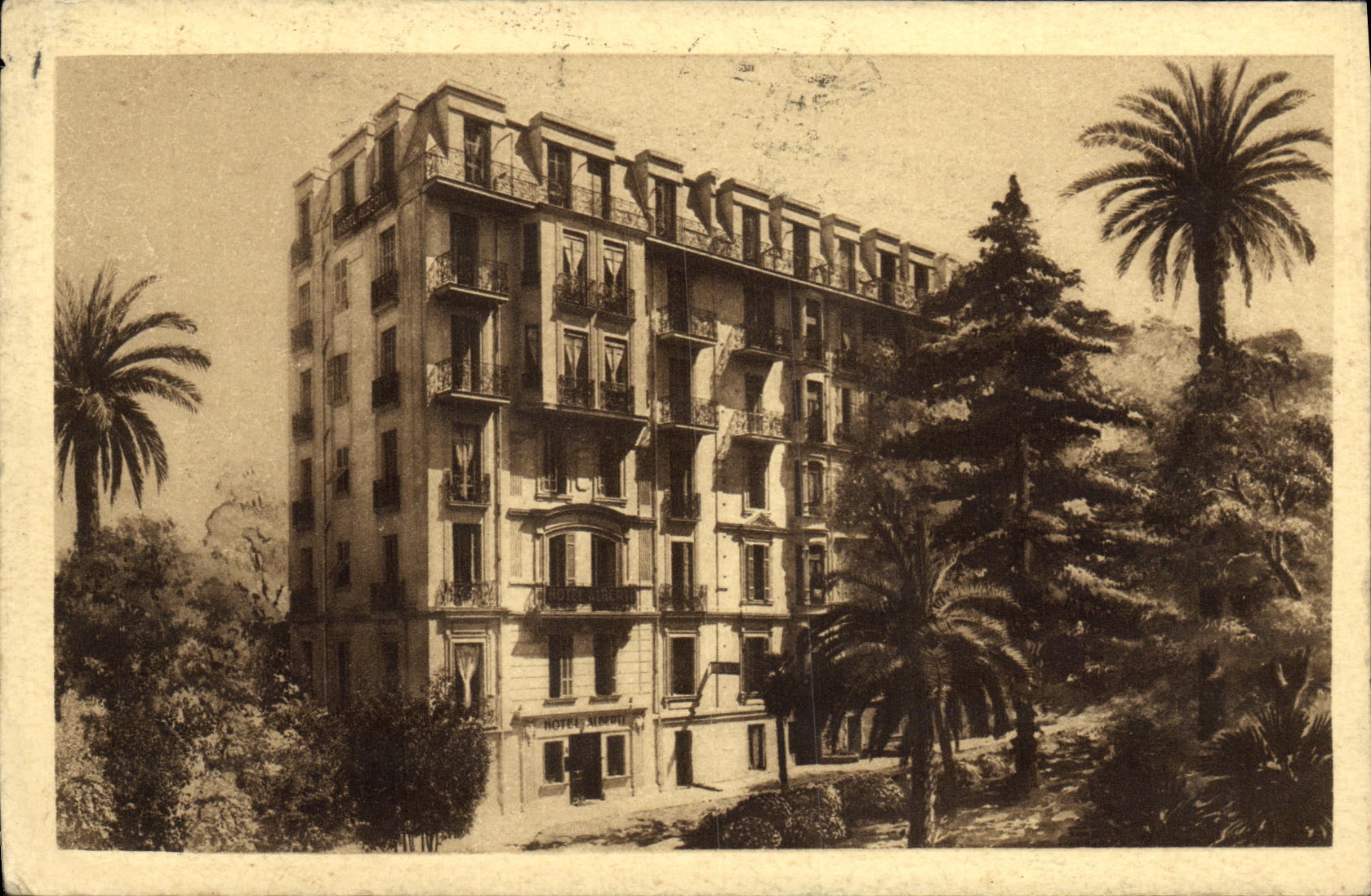 CPA Hotel Alberti Meuble Entierement neuf plein centre rue Alberti Nice 