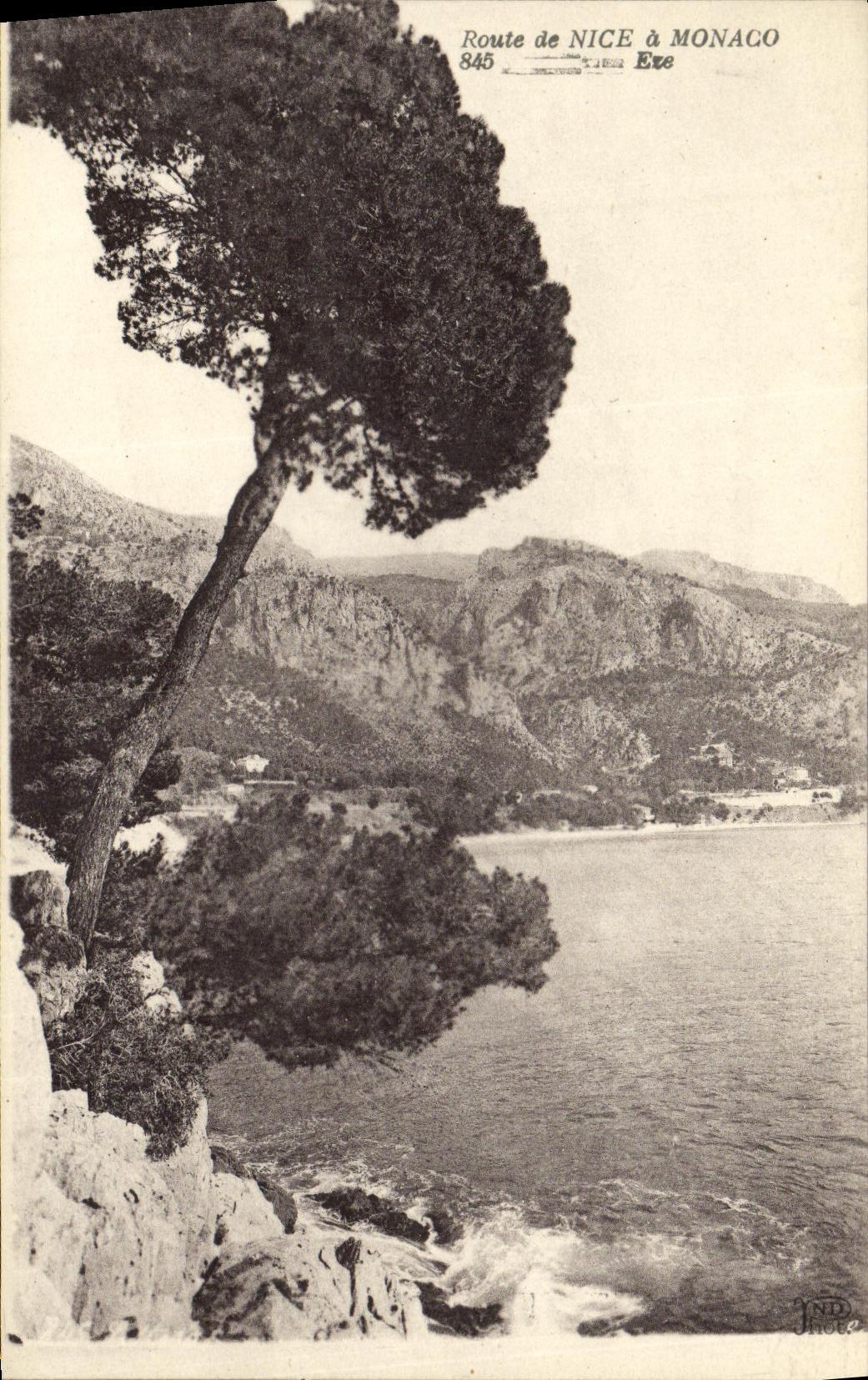 VINTAGE POSTCARD Road of Nice Monaco