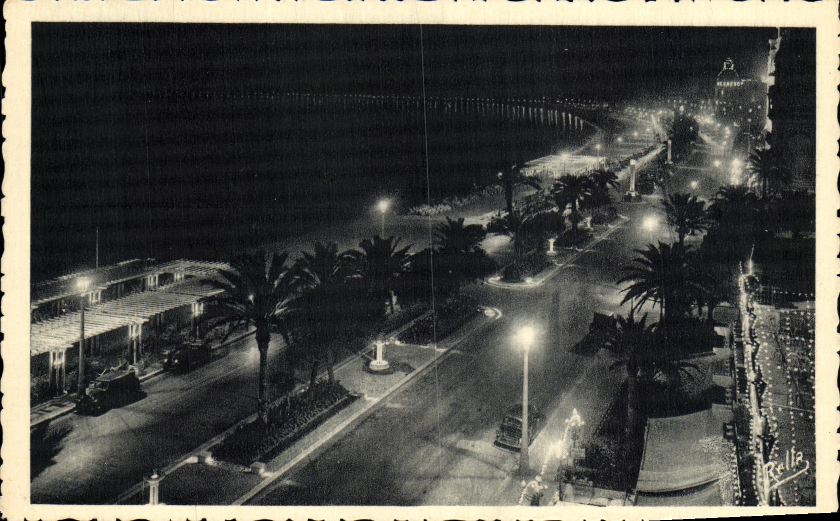 CPA Nice la Nuit Promenade des Anglais
