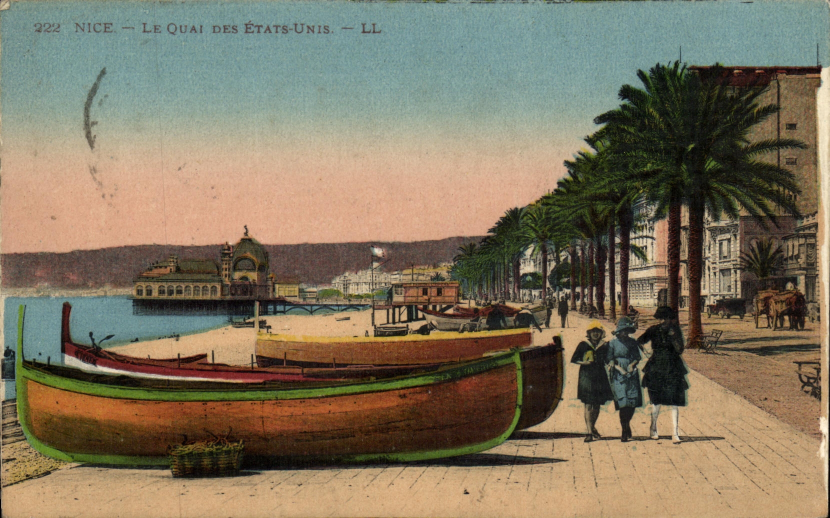 VINTAGE POSTCARD Nice the Quay of the Boat United States