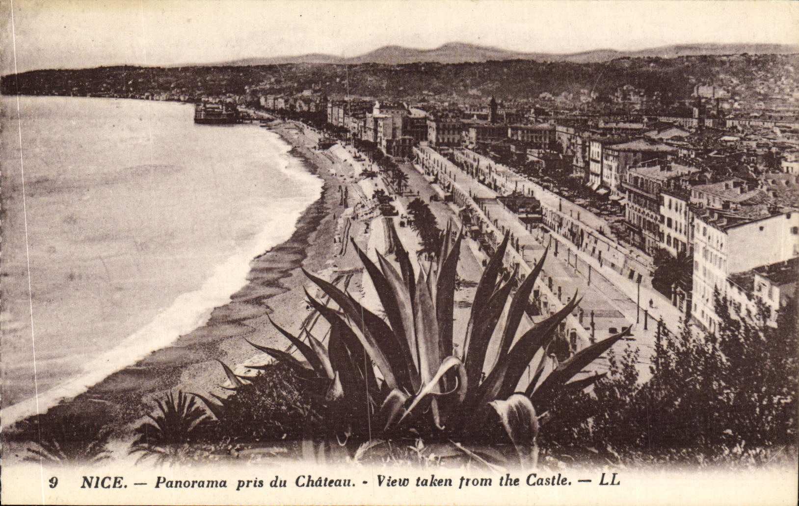 POSTAL Niza Panorma de la VENDIMIA tomado del castillo