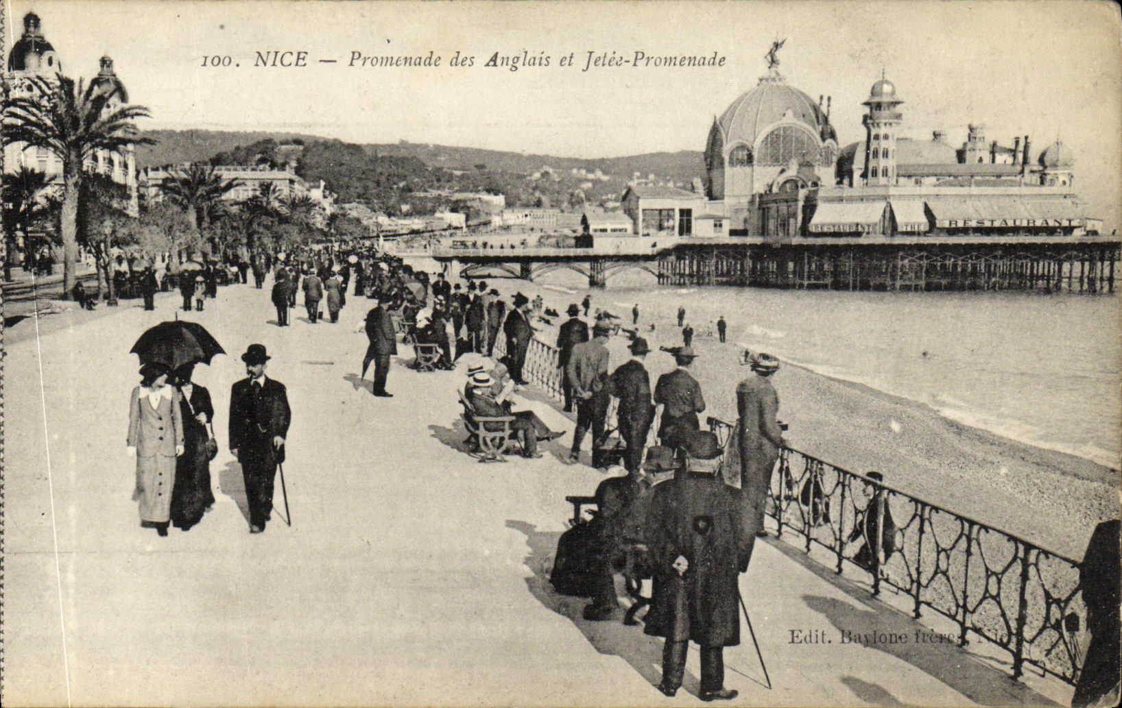 VINTAGE POSTCARD Nice Walk of the English and Throws Walk