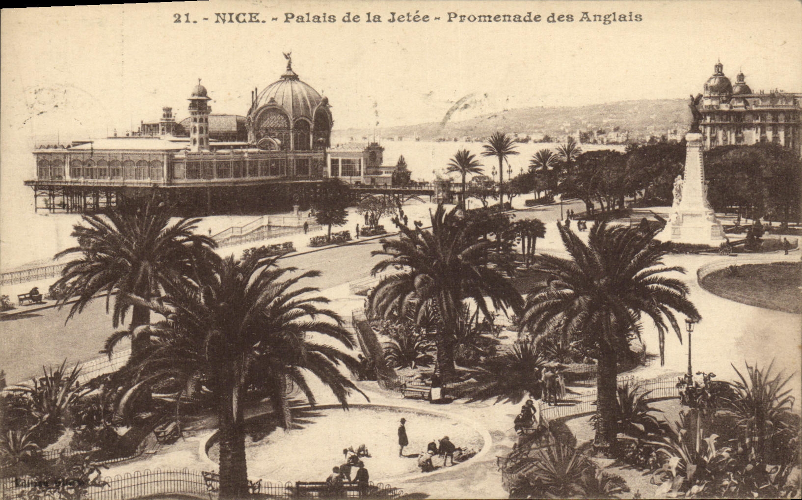 VINTAGE POSTCARD Nice Palate of the Pier Walk of the English