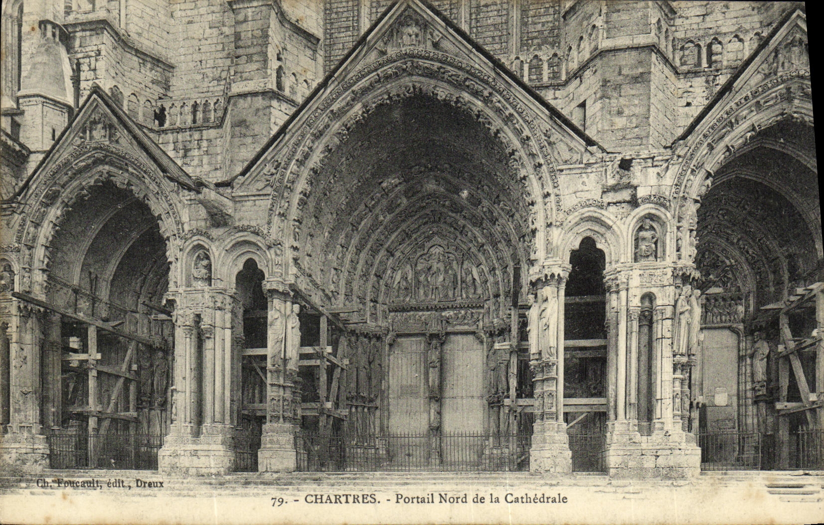 CPA Chartres Portail Nord de la Cathedrale