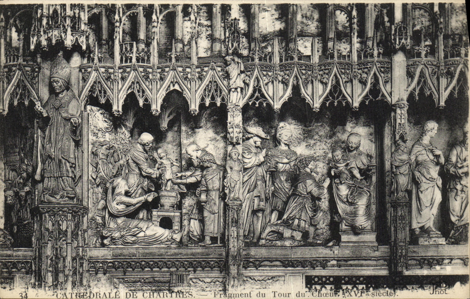 CPA Cathedrale de Chartres Fragment du Tour du Choeur XVl siecle