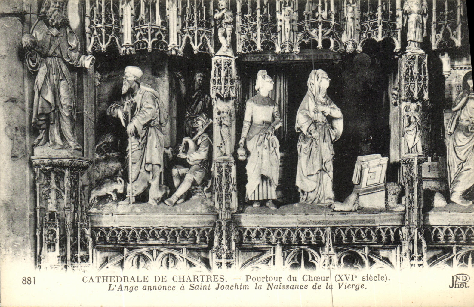 CPA Cathedrale de Chartres Pourtour du Choeur XVl e siecle L ange annonce a Saint Joachim la naissance de la vierge