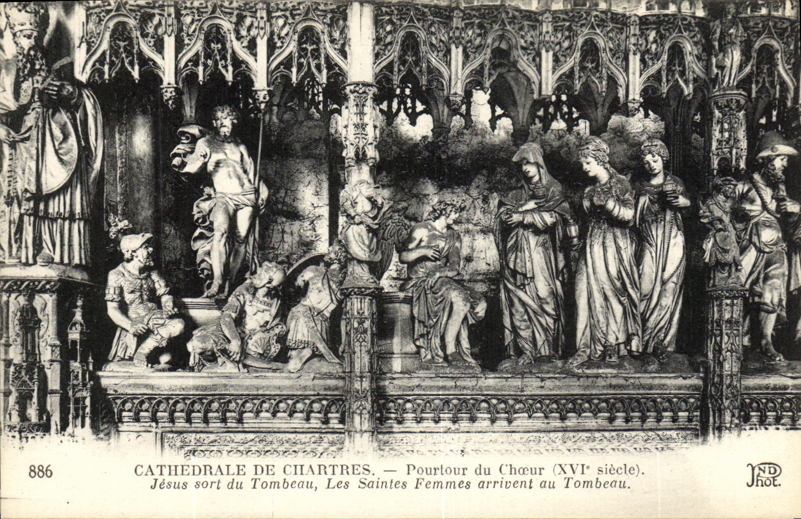 CPA Cathedrale de Chartres Pourtour du Choeur XVl e siecle Jesus sort du tombeau