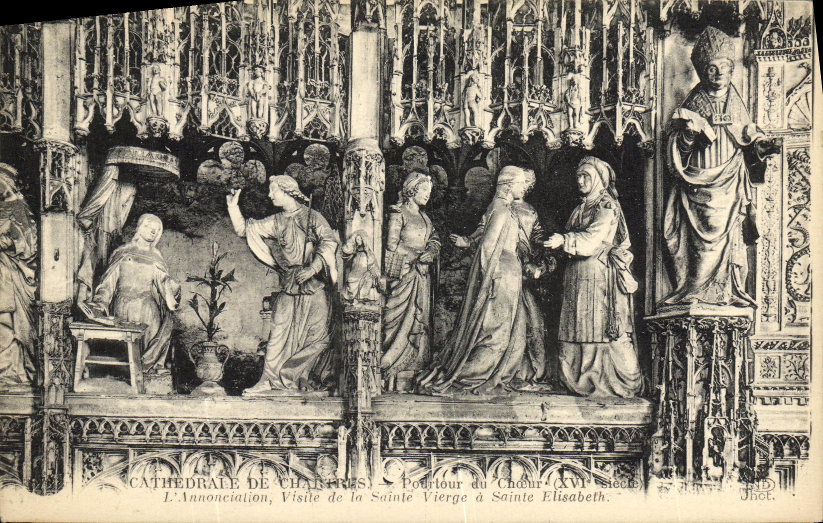 CPA Cathedrale de Chartres Pourtour du Choeur XVl siecle L annonciation