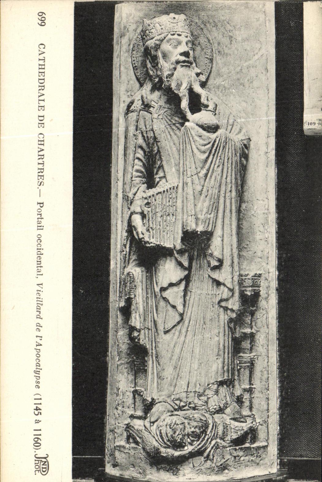 CPA Cathedrale de Chartres Protail occidental Vieillard de Apocalypse 1145 a 1160