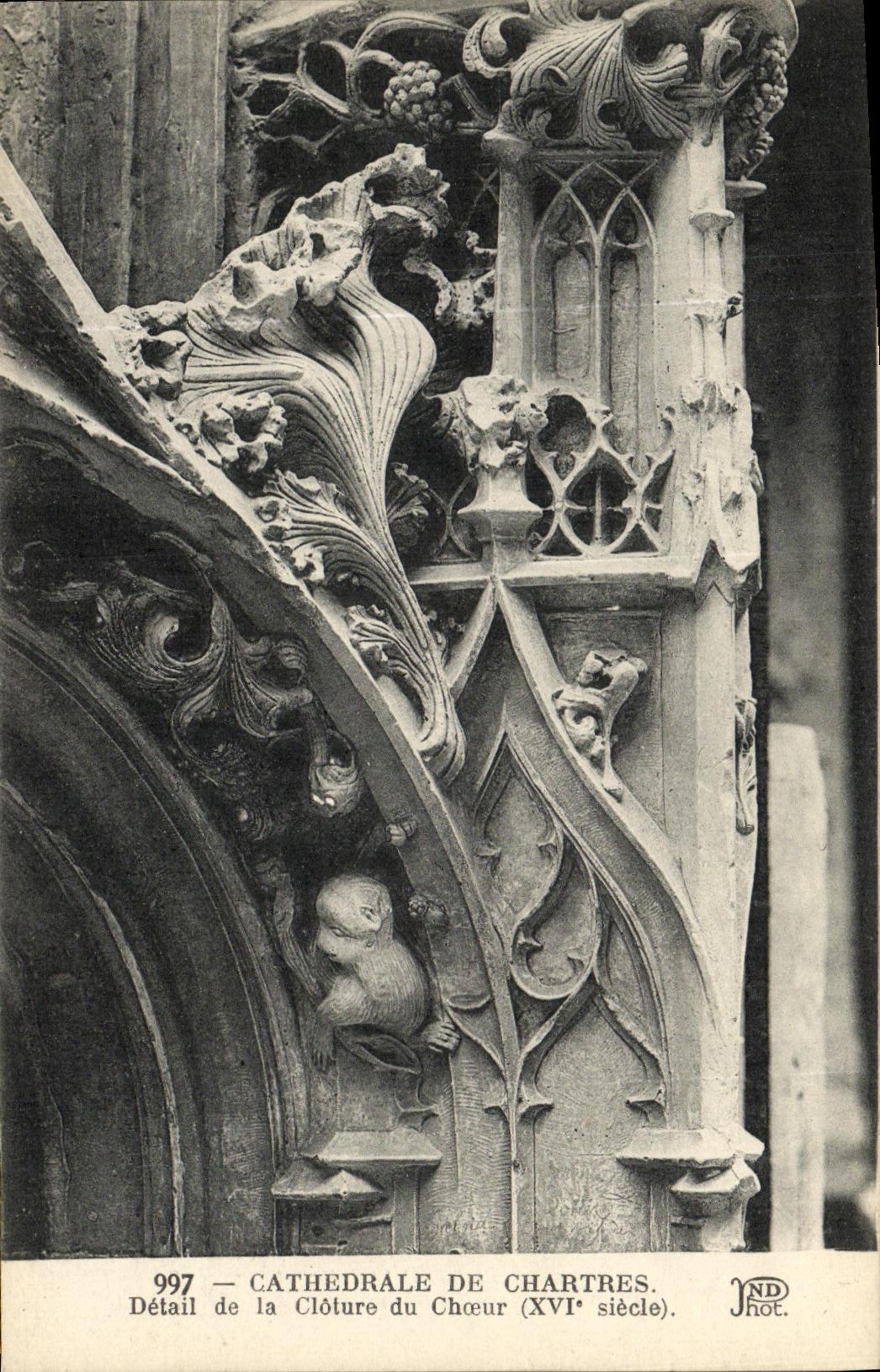 CPA Cathedrale de Chartres Detail de la Cloture du Choeur