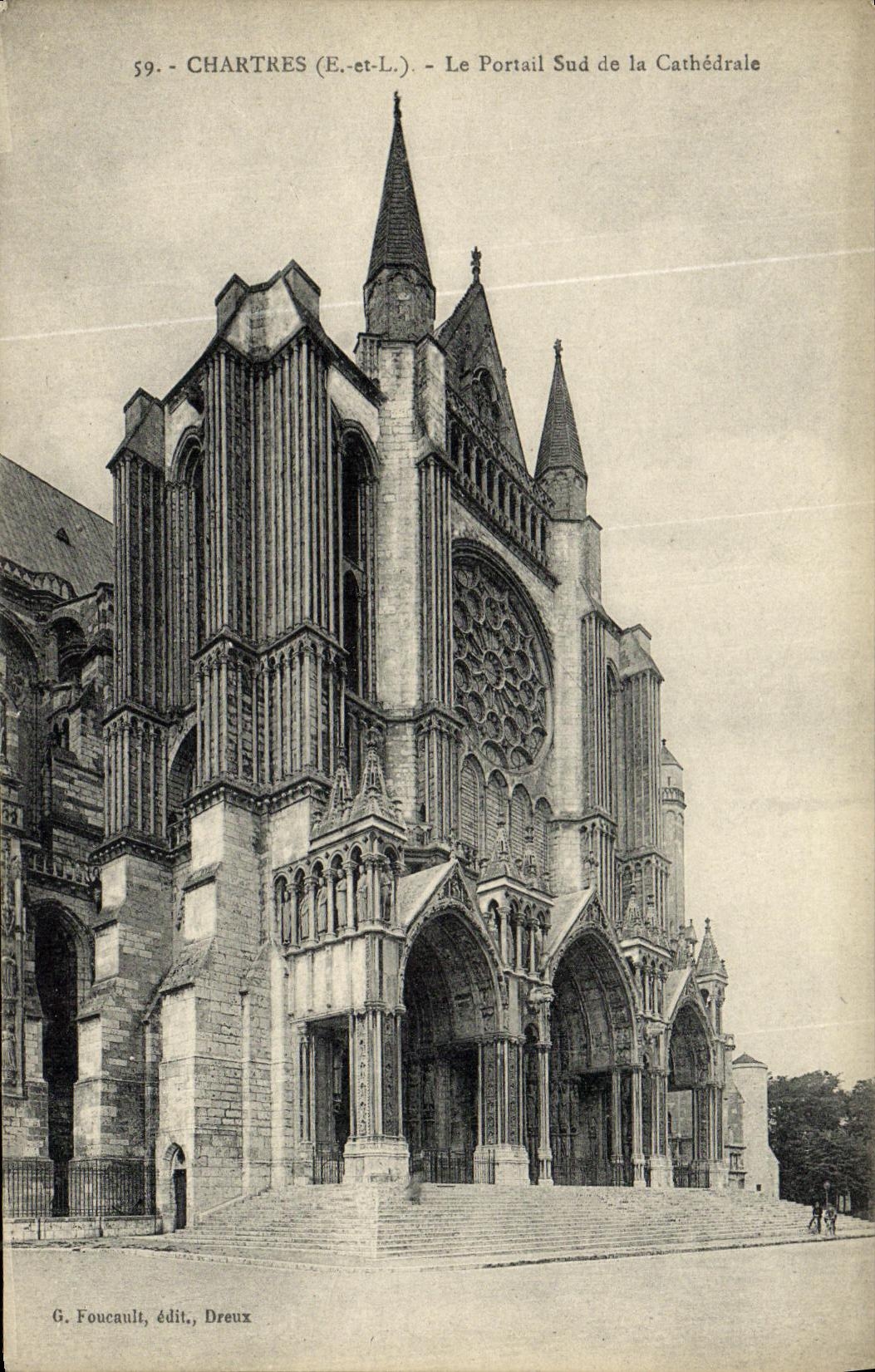 CPA Chartres Le Portail Sud de la Cathedrale