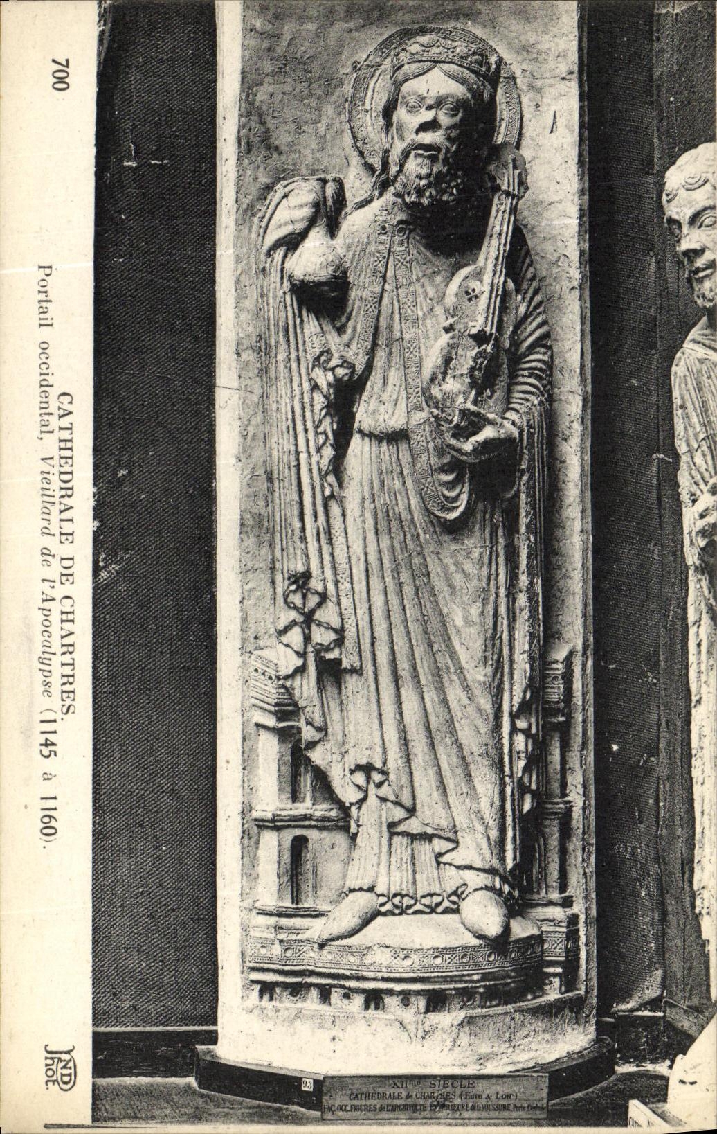 CPA Cathedrale de Chartres Portail Oeeidental Vieillard de l Apocalypse