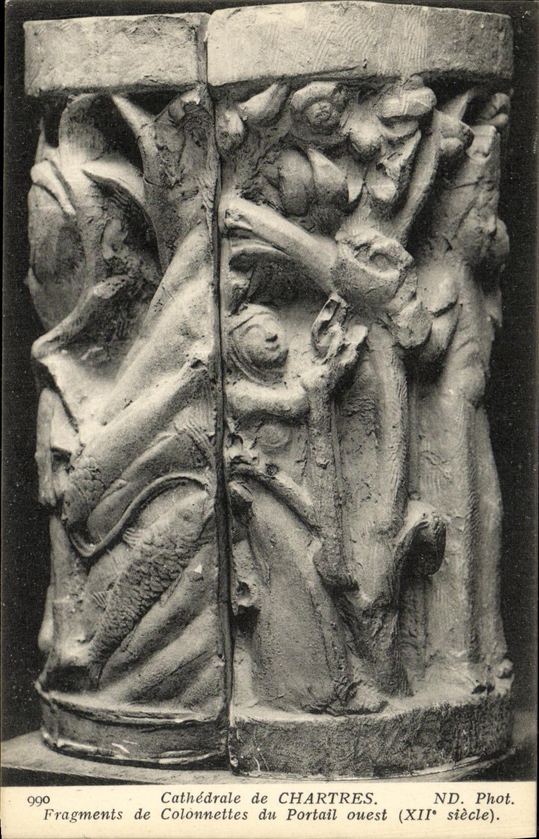 CPA Cathedrale de Chartres Fragments de Colonnettes du Portail ouest