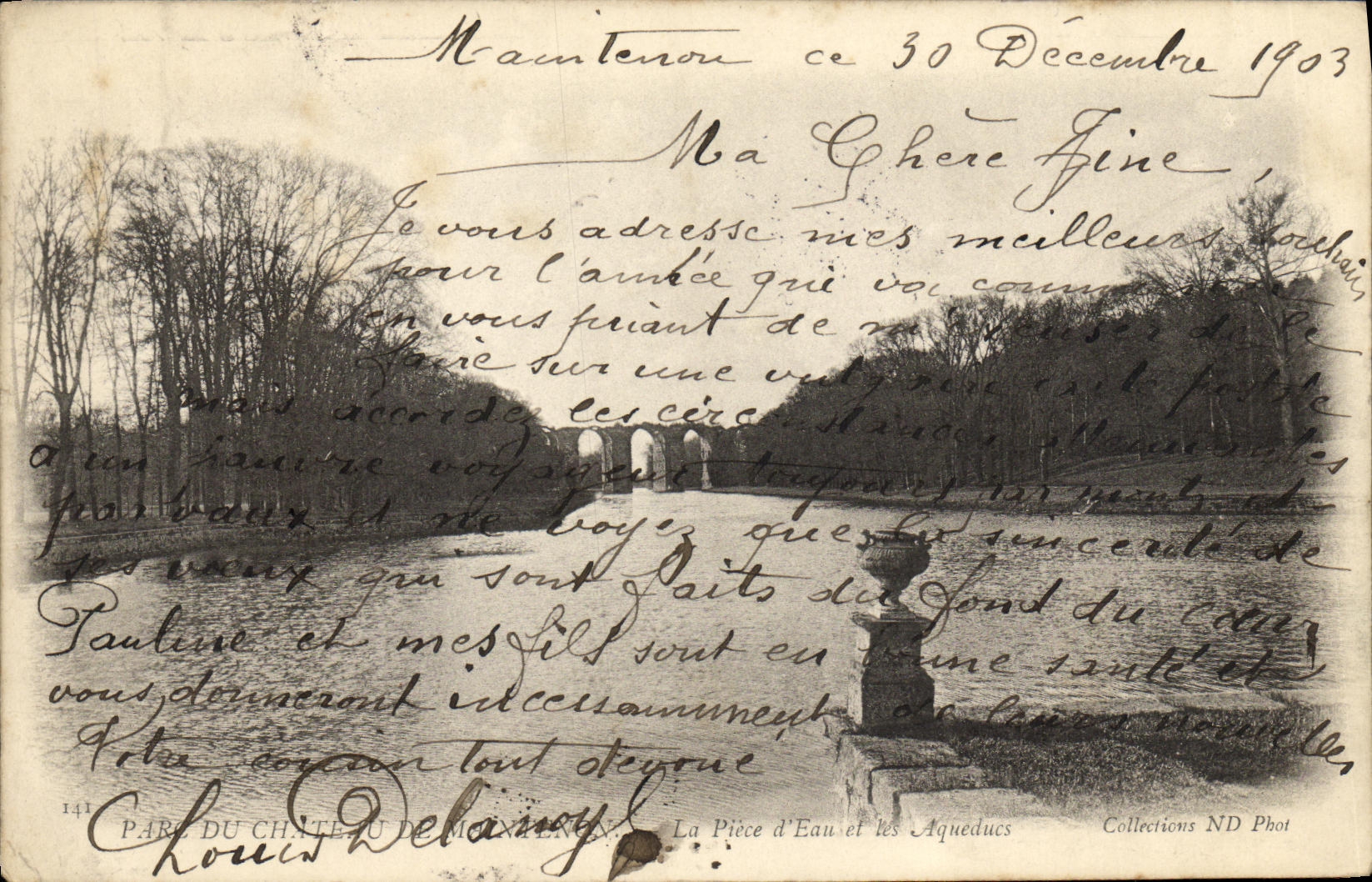 CPA Maintenon Chateau La piece d eau et les aqueducs