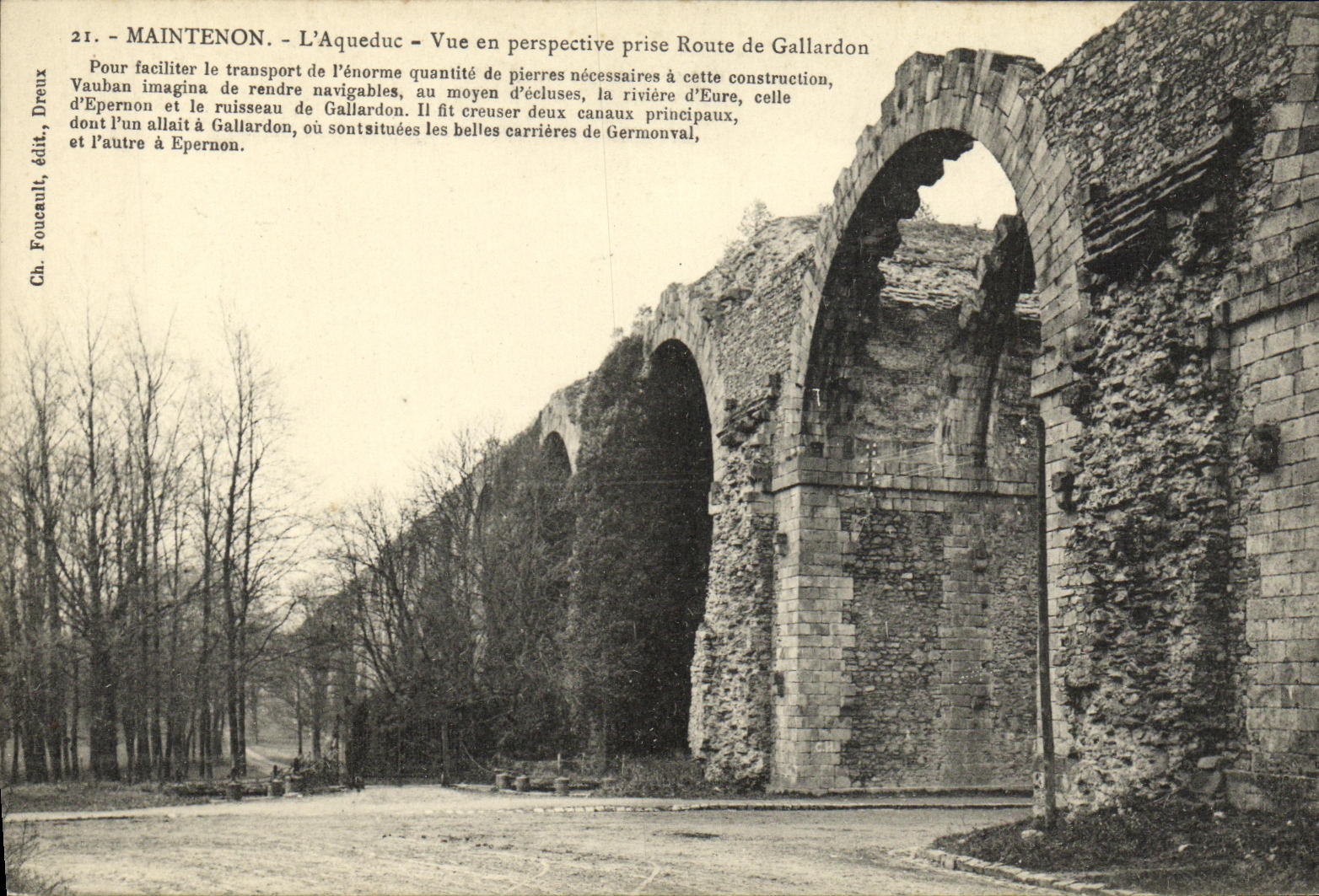 CPA Maintenon Chateau L Aquedue Vuc en Perspective Prise Route de Gallardon
