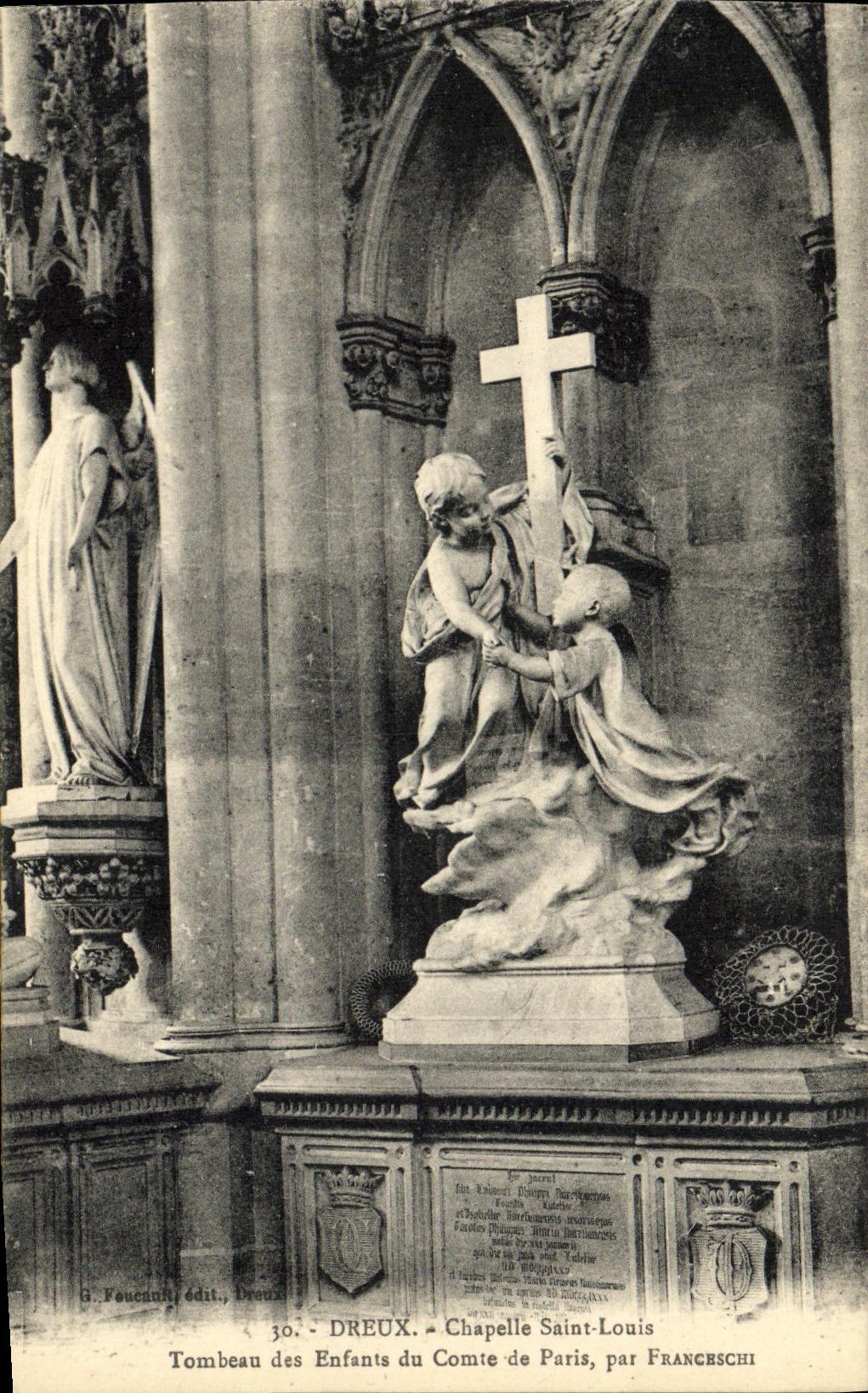 Tumba de St Louis de la camara acorazada de Dreux de la POSTAL de la VENDIMIA de los ninos de la cuenta de Paris de Franceschi
