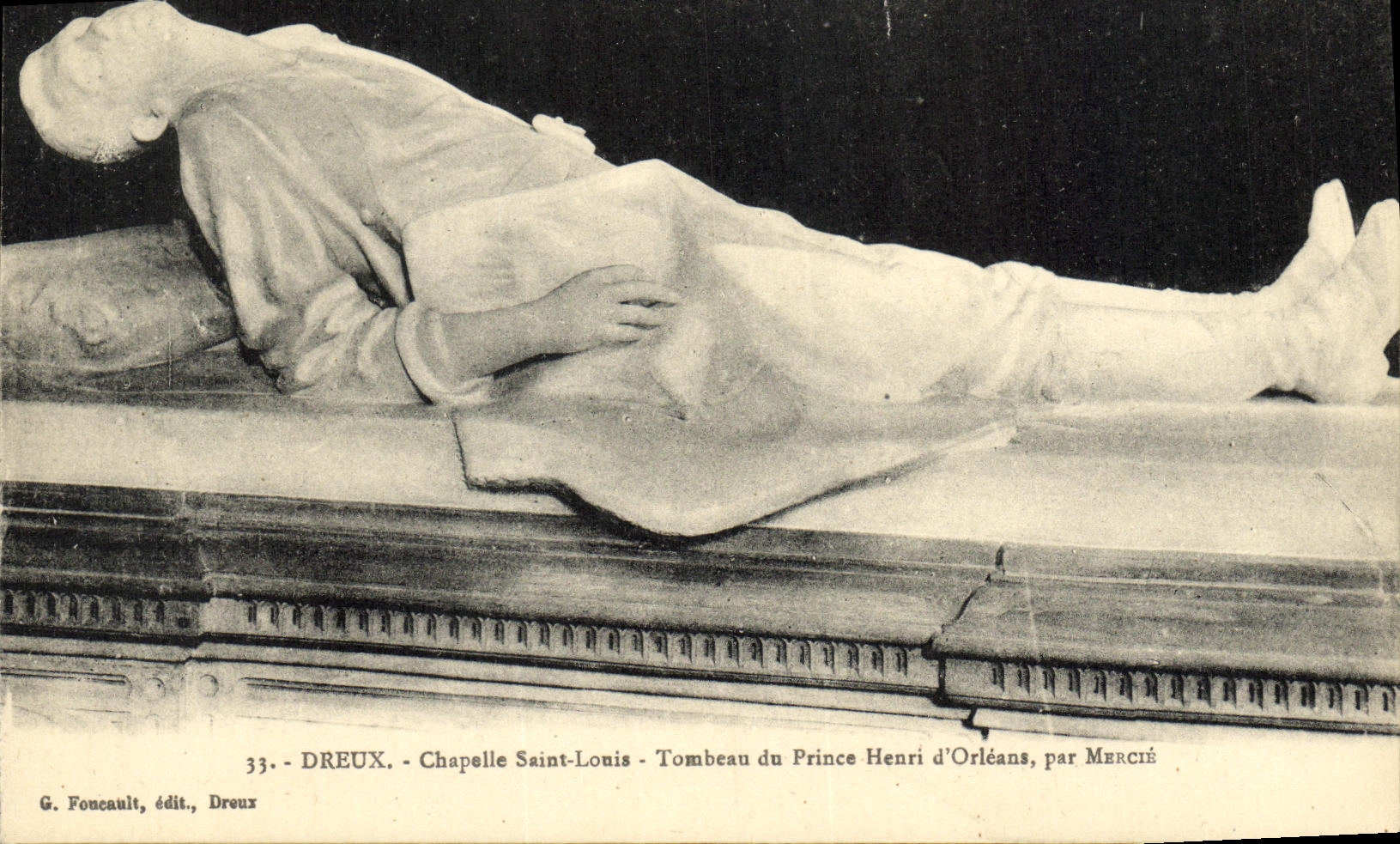 Principe Enrique D Orleans de la tumba de St  Louis de la camara acorazada de Dreux de la POSTAL de la VENDIMIA de Mercie