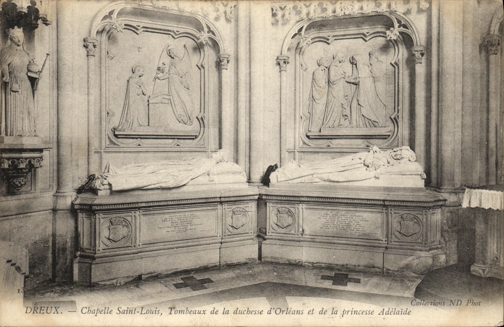 Tumbas de St  Louis de la camara acorazada de Dreux de la POSTAL de la VENDIMIA de Ducbesse D Orleaus y la princesa