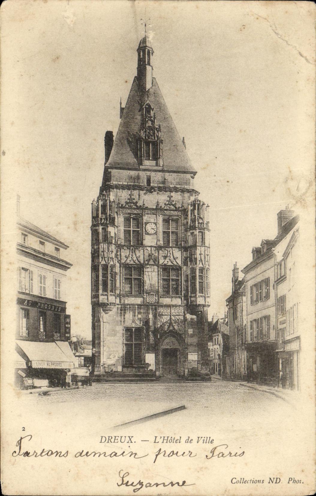 POSTAL Dreux L ayuntamiento de la VENDIMIA